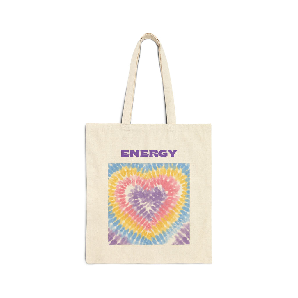 Energy Tie-Dye Cotton Canvas Tote Bag | Eco-Friendly Shopping, Beach, Gym, Gift