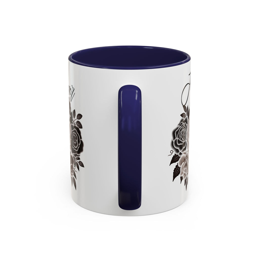 Elegant Floral Accent Coffee Mug for Coffee Lovers, Gift for Her, Home Decor, Valentine's Day, Birthday