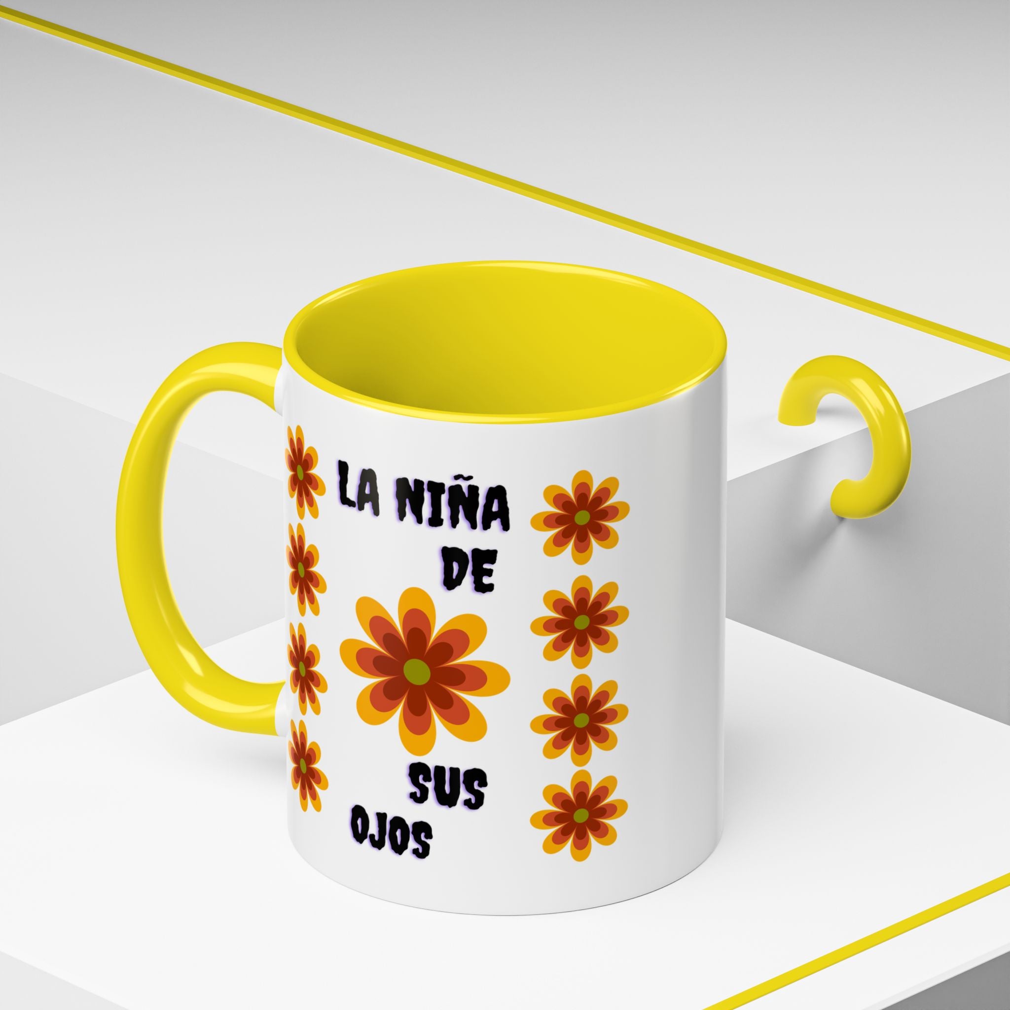 Bright Floral Accent Coffee Mug for Gifts, Home Decor, Coffee Lovers, Spanish Quote, Perfect for Special Occasions