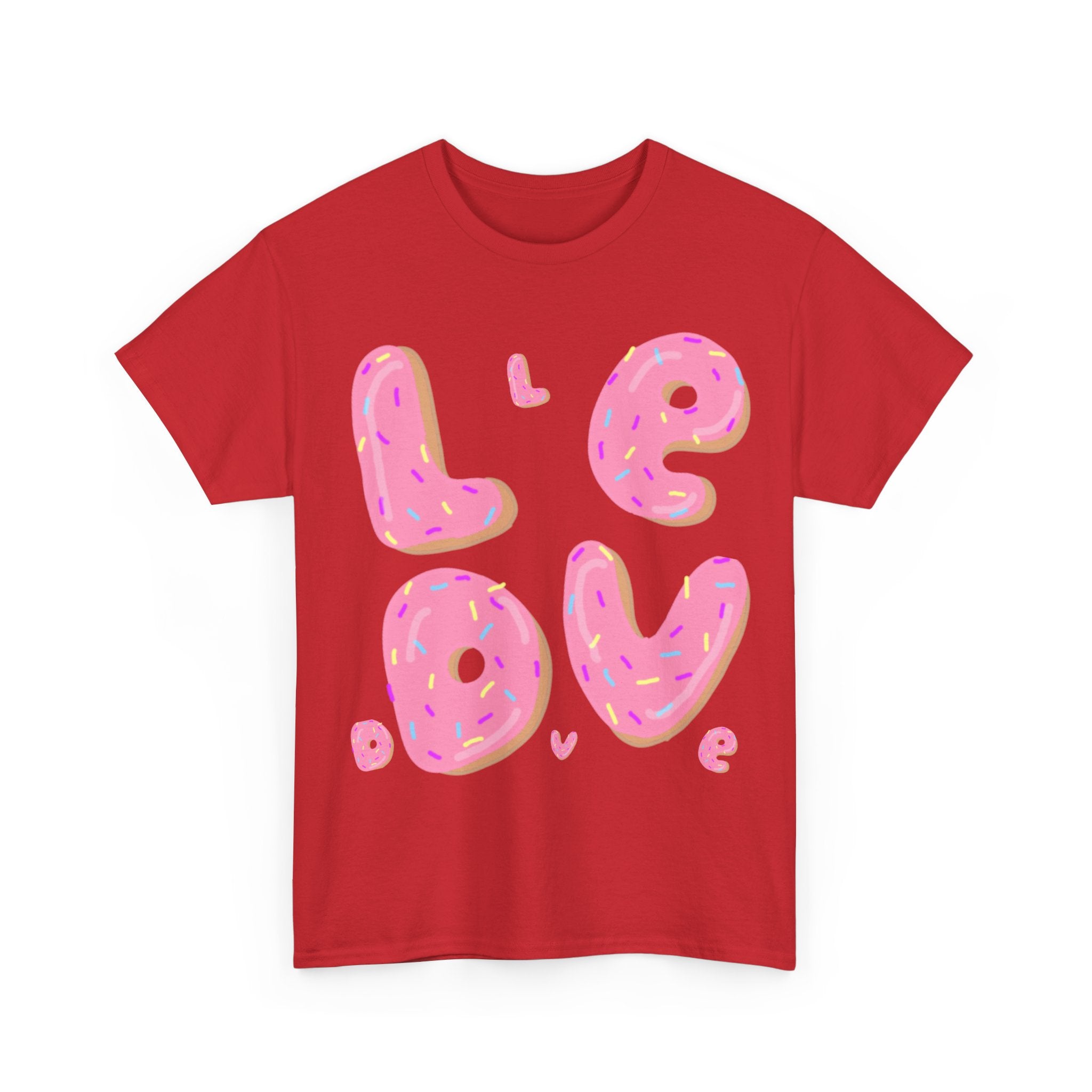 Sweet Love Donut Tee - Unisex Heavy Cotton T-Shirt for Foodies and Fun-Lovers
