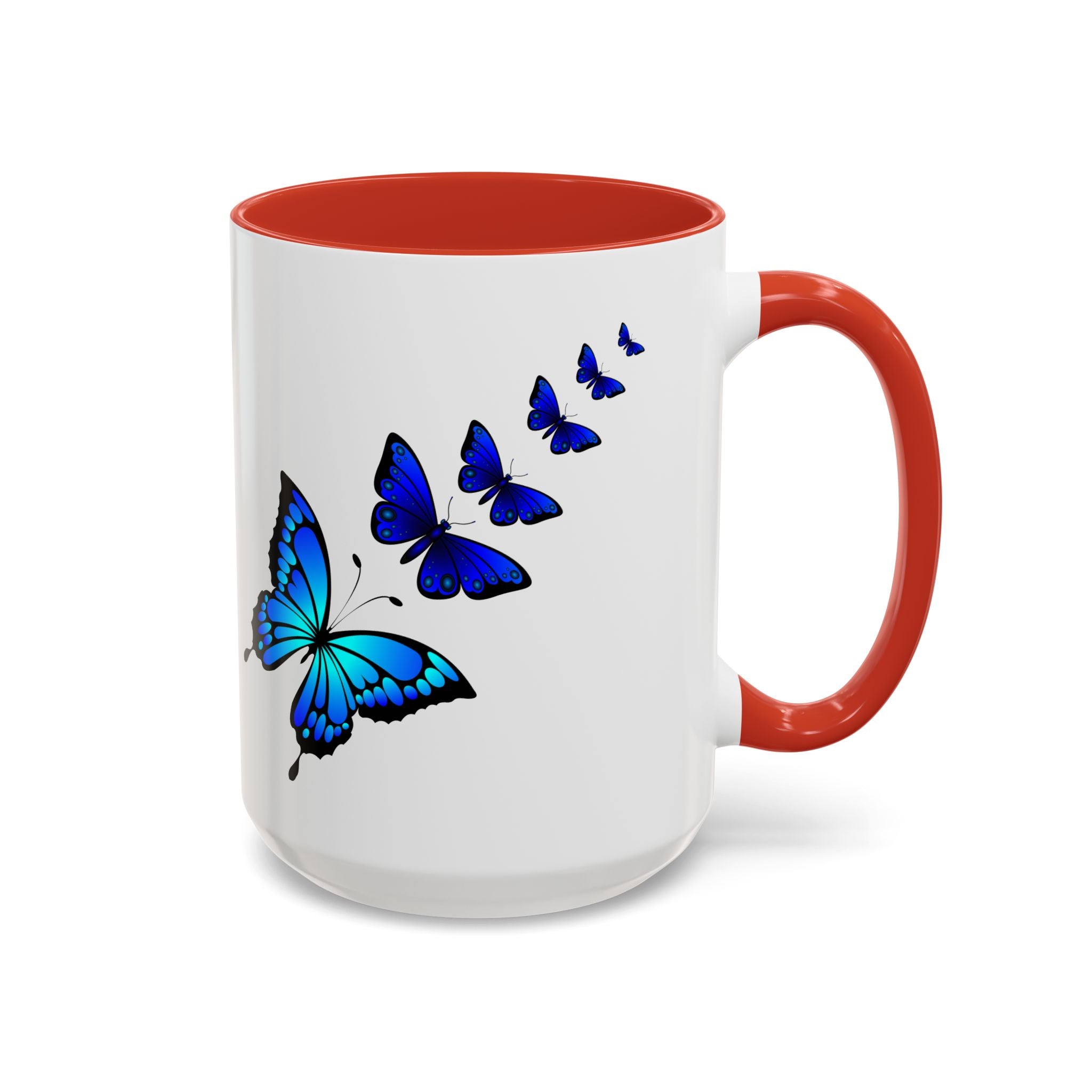 Butterfly Accent Coffee Mug | Colorful Butterfly Design | Perfect Gift for Nature Lovers | Home & Office Decor | 11oz & 15oz