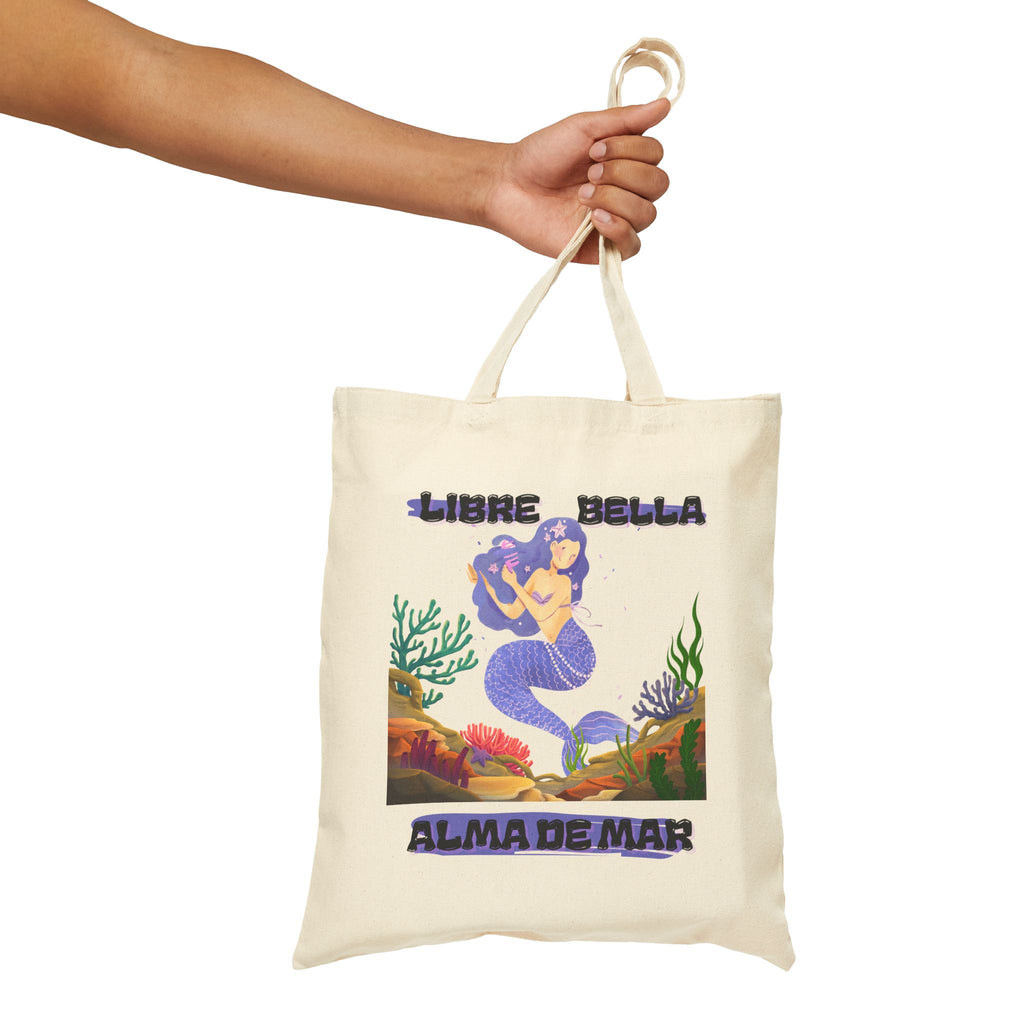 Mermaid Canvas Tote Bag - Eco-Friendly Beach Bag, Reusable Shopping Tote, Gift for Ocean Lovers, Boho Chic, Casual Everyday Use