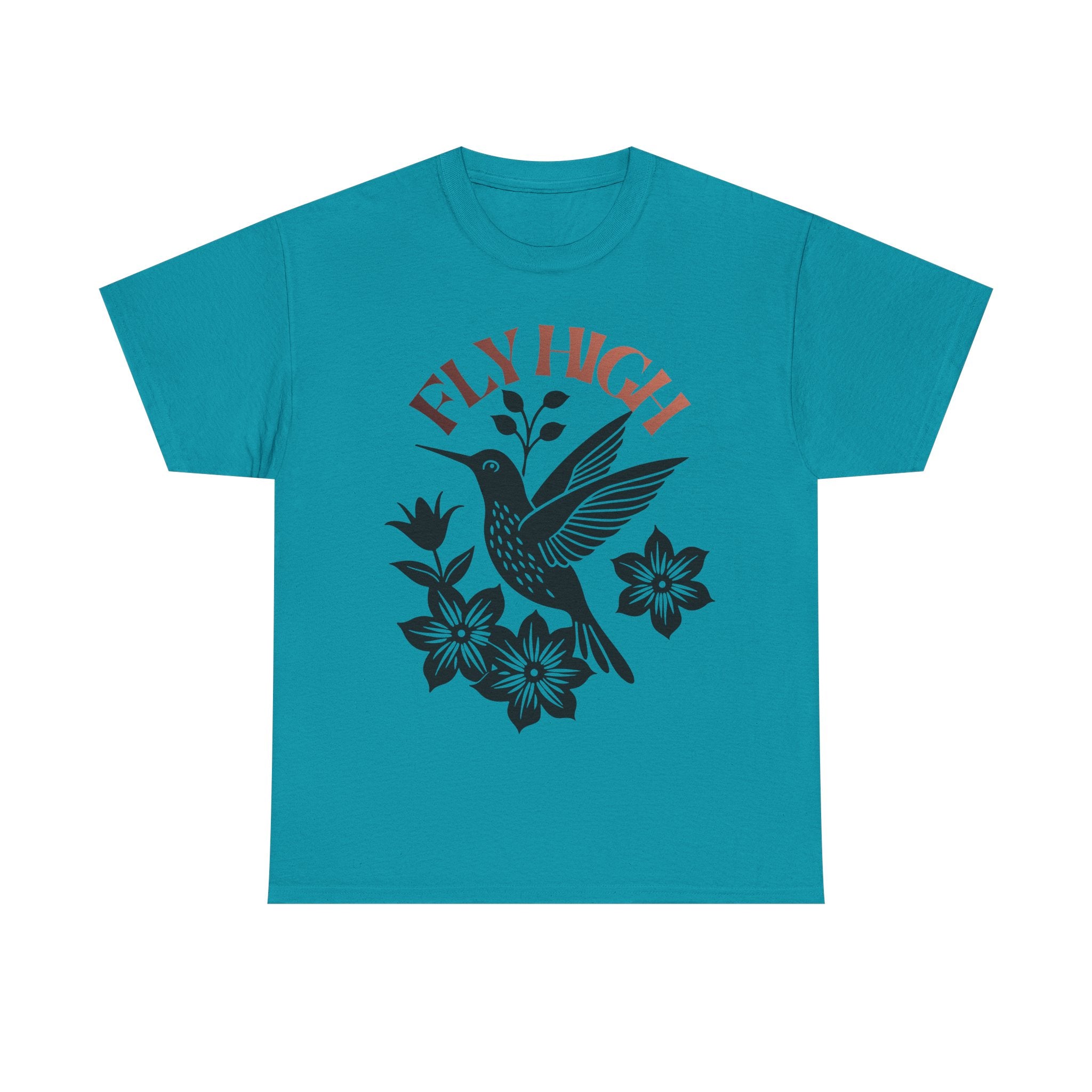 Fly High Hummingbird T-Shirt — Floral Retro Nature Tee