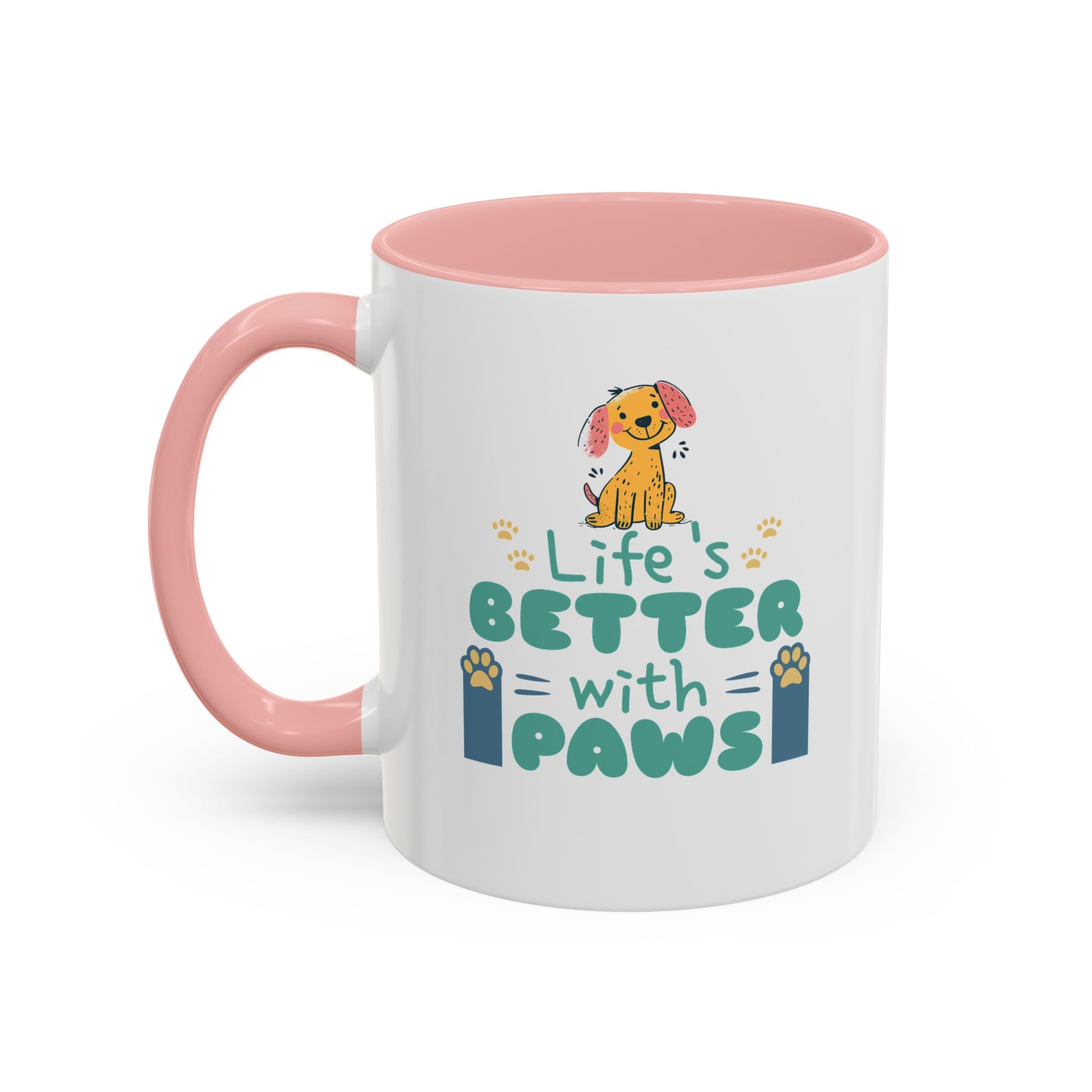 Life's Better with Paws Mug - Pet Lover's Coffee Cup, Dog Themed Gift, Animal Lover Present, Cute Ceramic Mug, Fun Pet Owner Gift