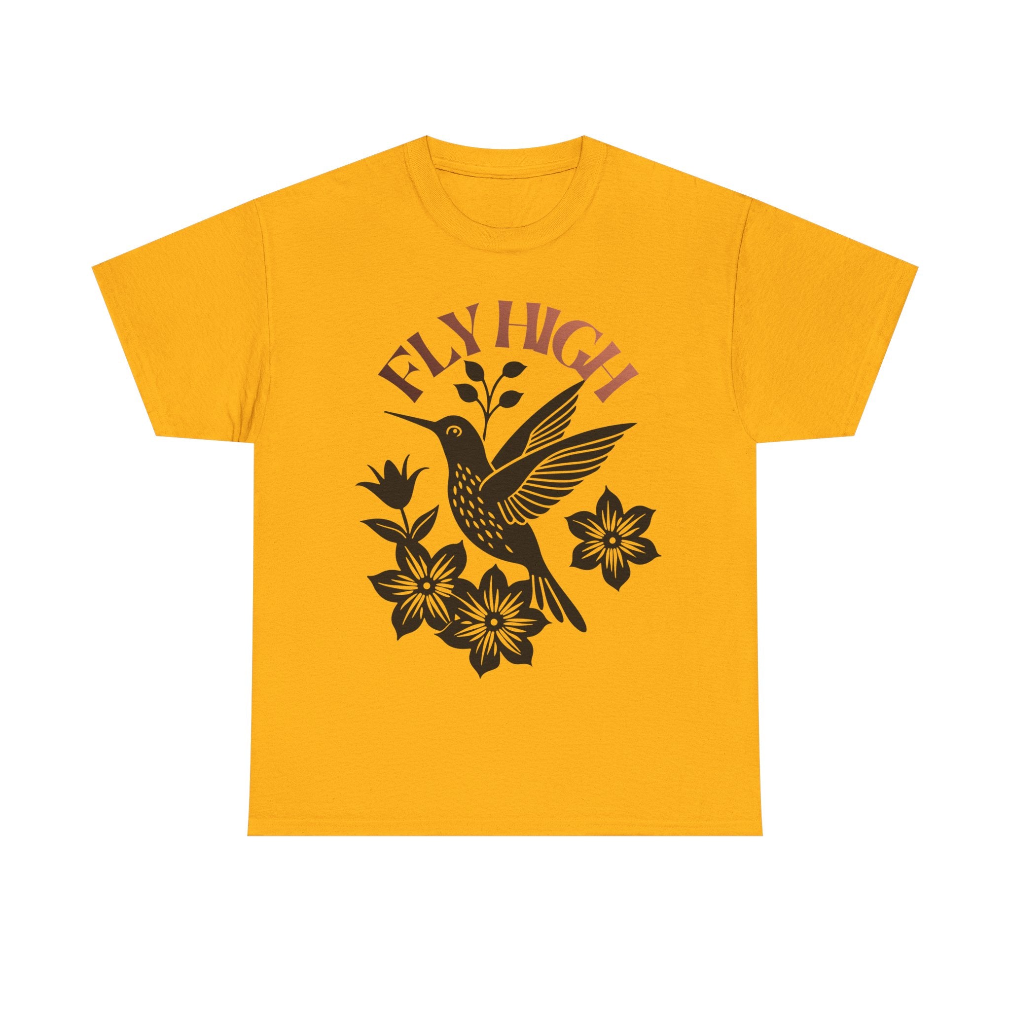 Fly High Hummingbird T-Shirt — Floral Retro Nature Tee