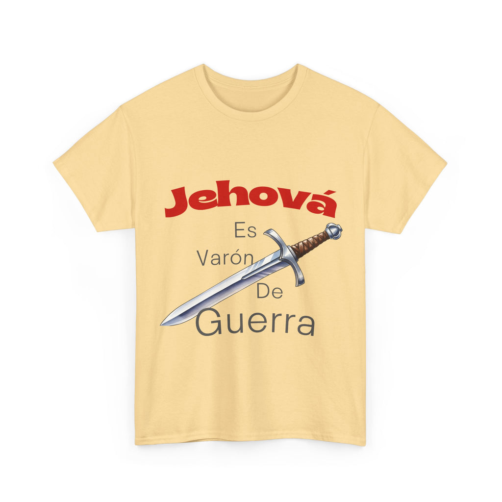 Jehová Es Varón De Guerra T-Shirt — Spanish Christian Sword Design