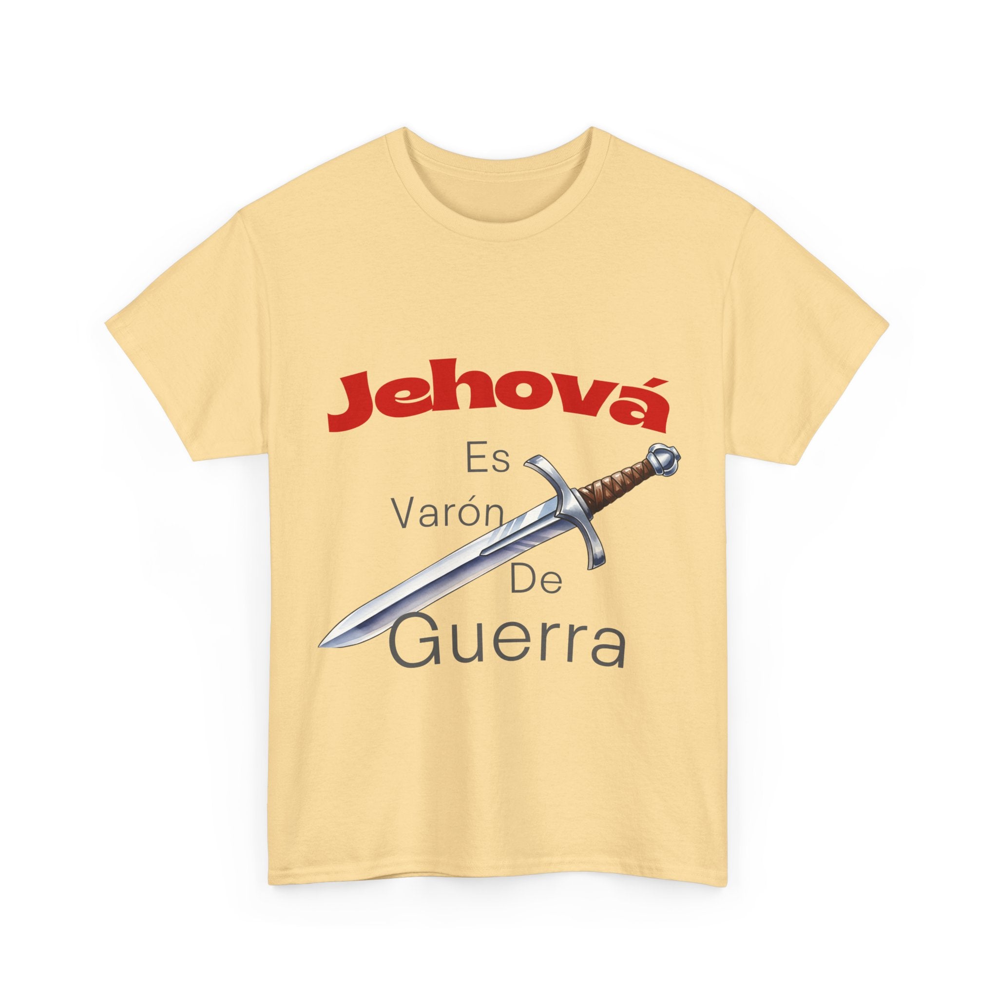 Jehová Es Varón De Guerra T-Shirt — Spanish Christian Sword Design