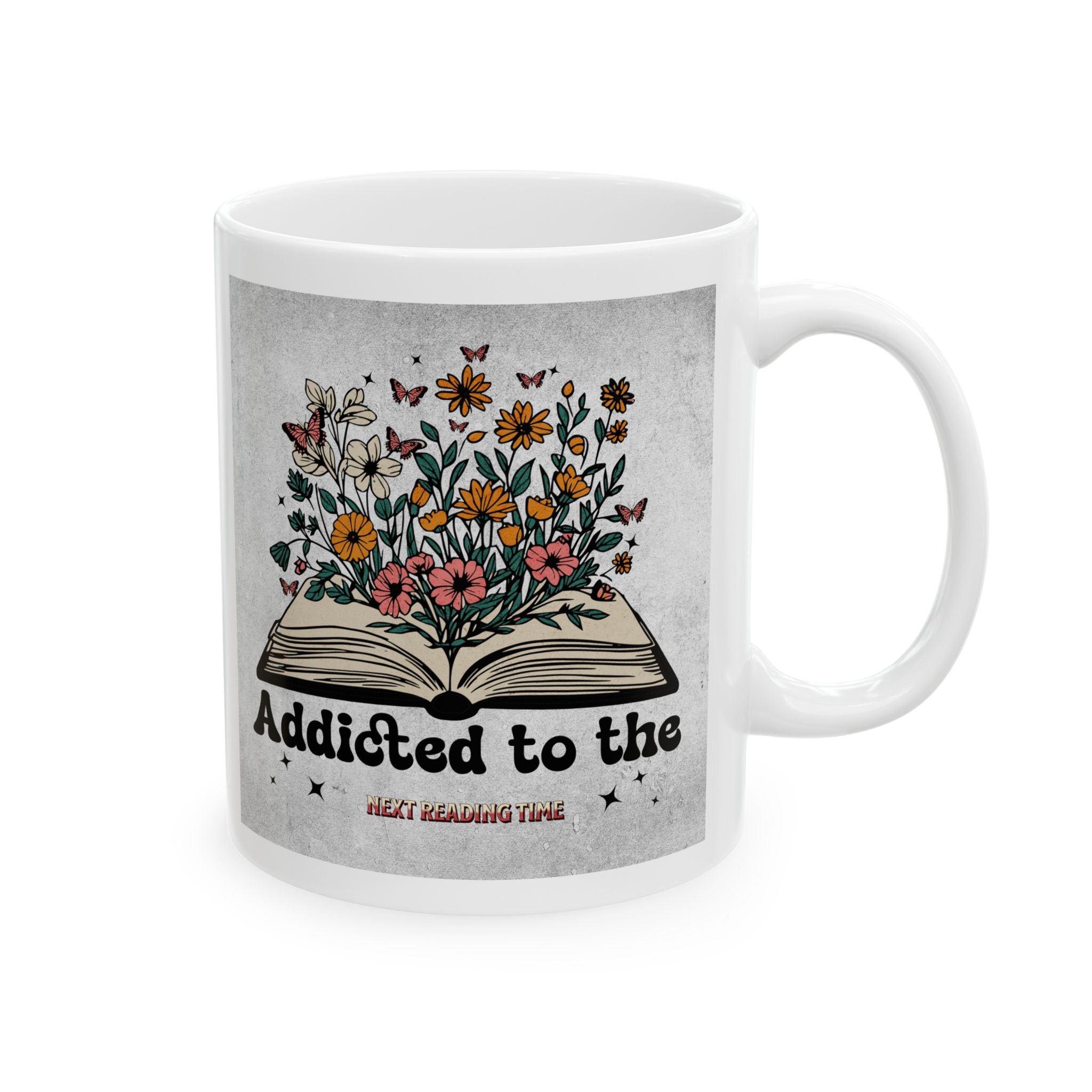 Literary Floral Ceramic Mug | Book Lover Gift, Coffee Cup, Reading Mug, Floral Decor, Literary Gift