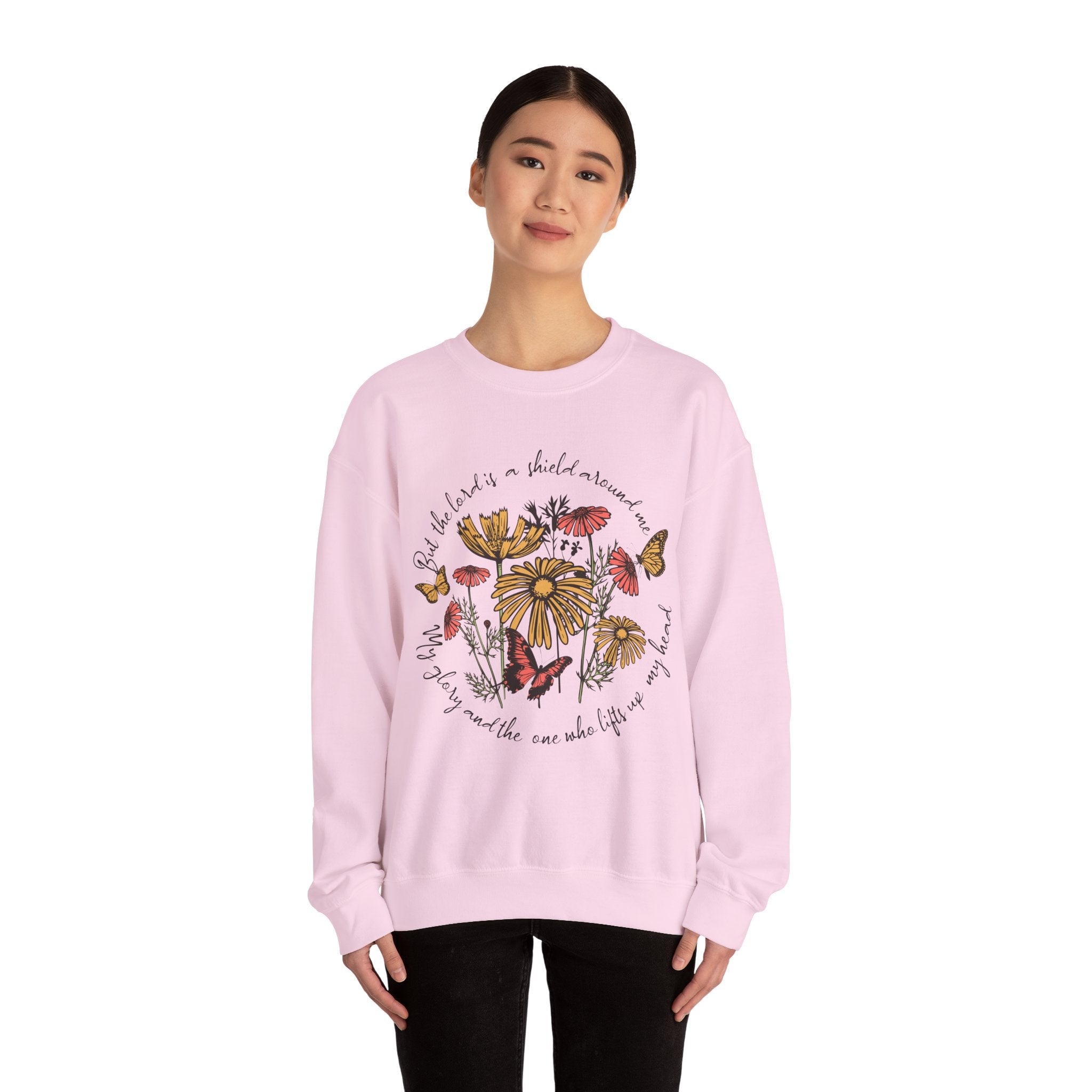Nature-Inspired Inspirational Sweatshirt for All Seasons, Motivational Gift for Her, Floral Crewneck, Comfortable Everyday Wear, [...]