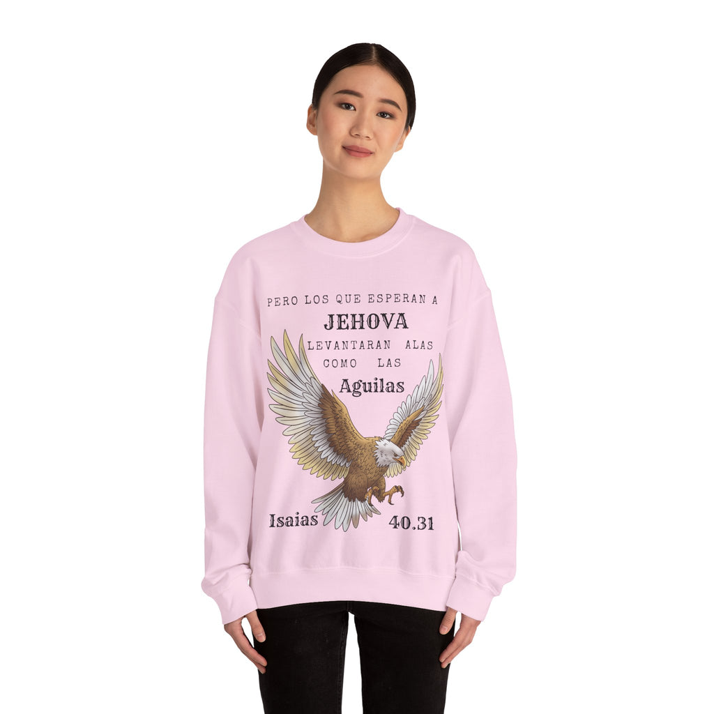 Isaías 40:31 Eagle Sweatshirt — "Pero los que esperan a Jehová" Spanish Christian Crewneck