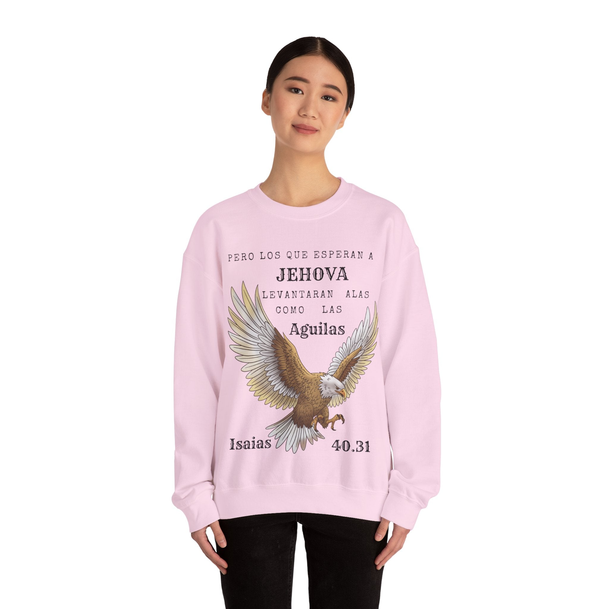 Isaías 40:31 Eagle Sweatshirt — "Pero los que esperan a Jehová" Spanish Christian Crewneck