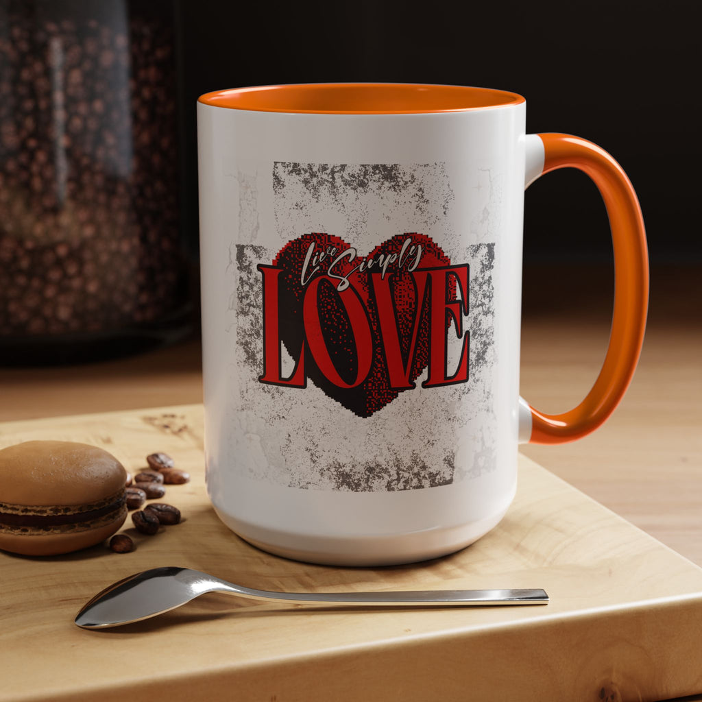 Love Accent Coffee Mug - Perfect Gift for Valentine's Day, Romantic Gift, Heart Mug, Coffee Lovers, Personalized Mug