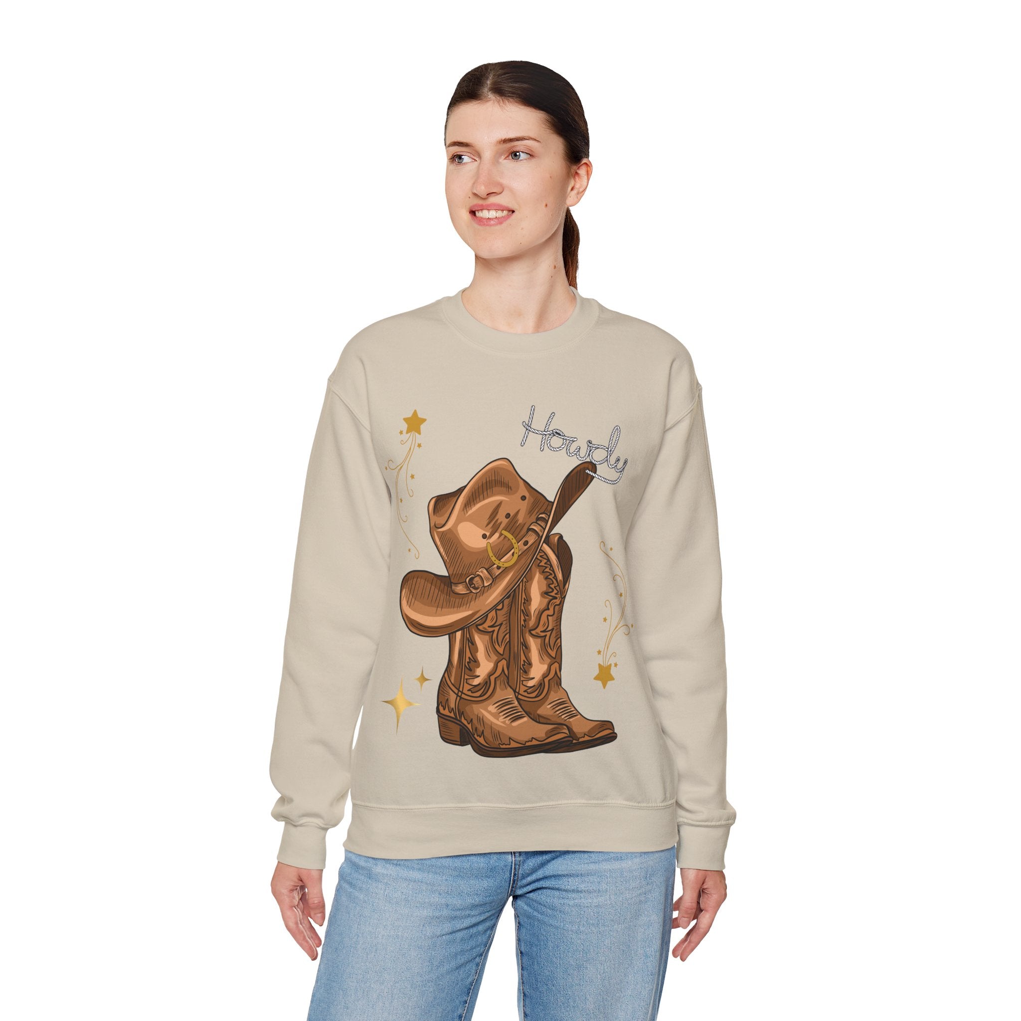 Howdy Cowboy Crewneck Sweatshirt | Unisex Sweatshirt, Western Apparel, Fall Fashion, Gift for Him/Her, Casual Wear