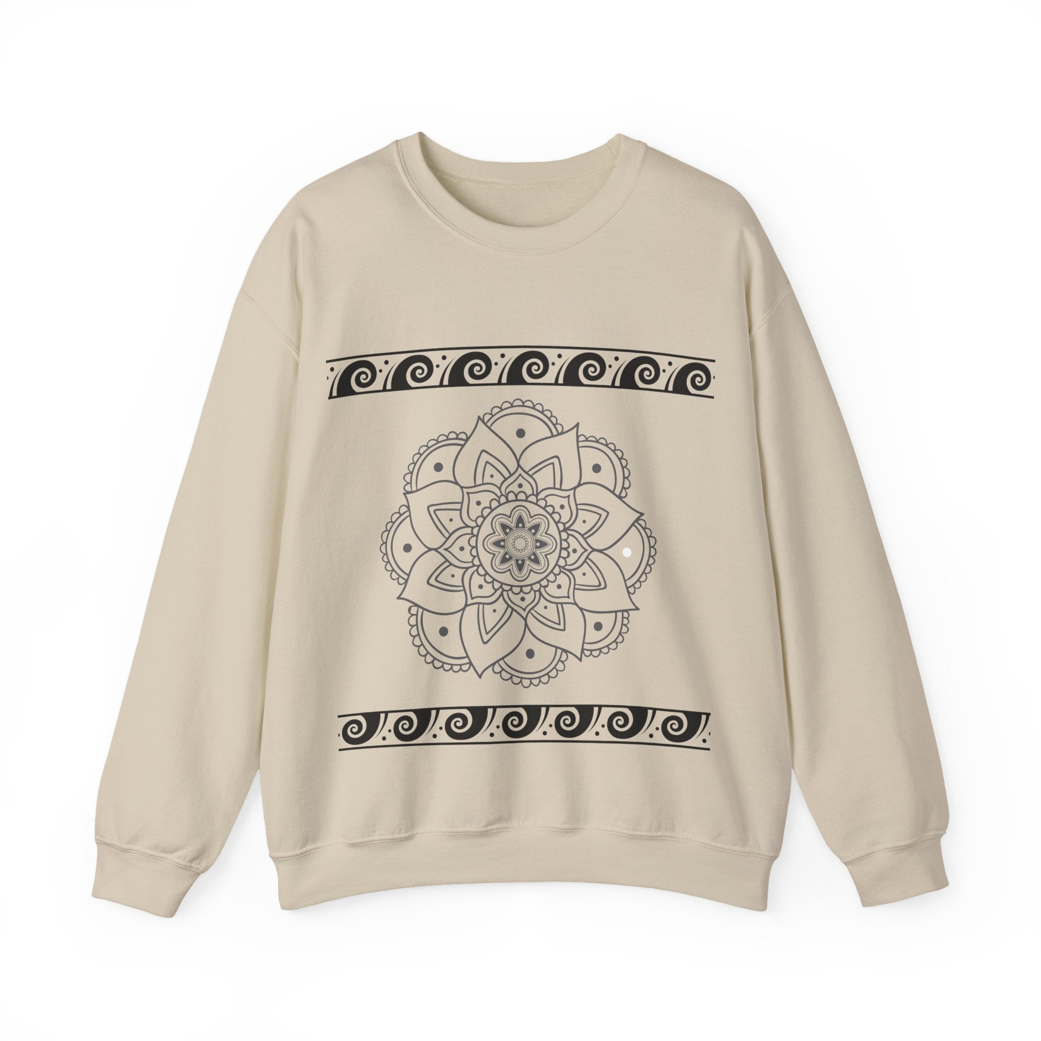 Mandala Design Crewneck Sweatshirt | Cozy Unisex Sweatshirt for Relaxation, Gift for Friends, Everyday Wear, Festival Apparel