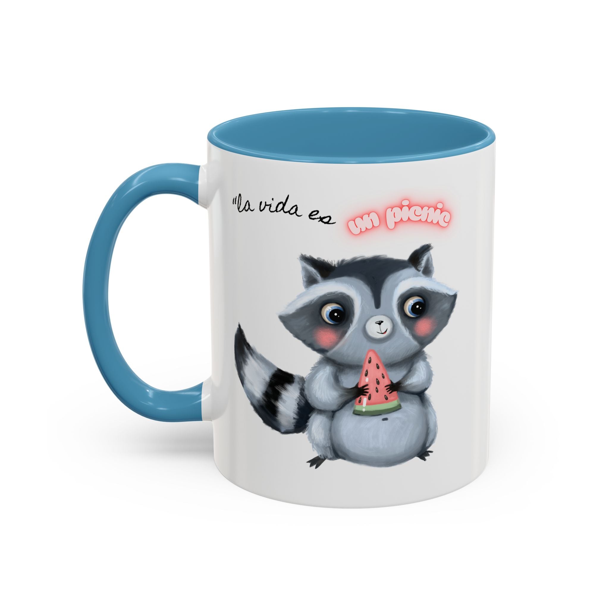 Raccoon-Themed Accent Coffee Mug | Cute Animal Mug for Home, Gift for Coffee Lovers, Nature Lovers, Birthday, Celebrate Life