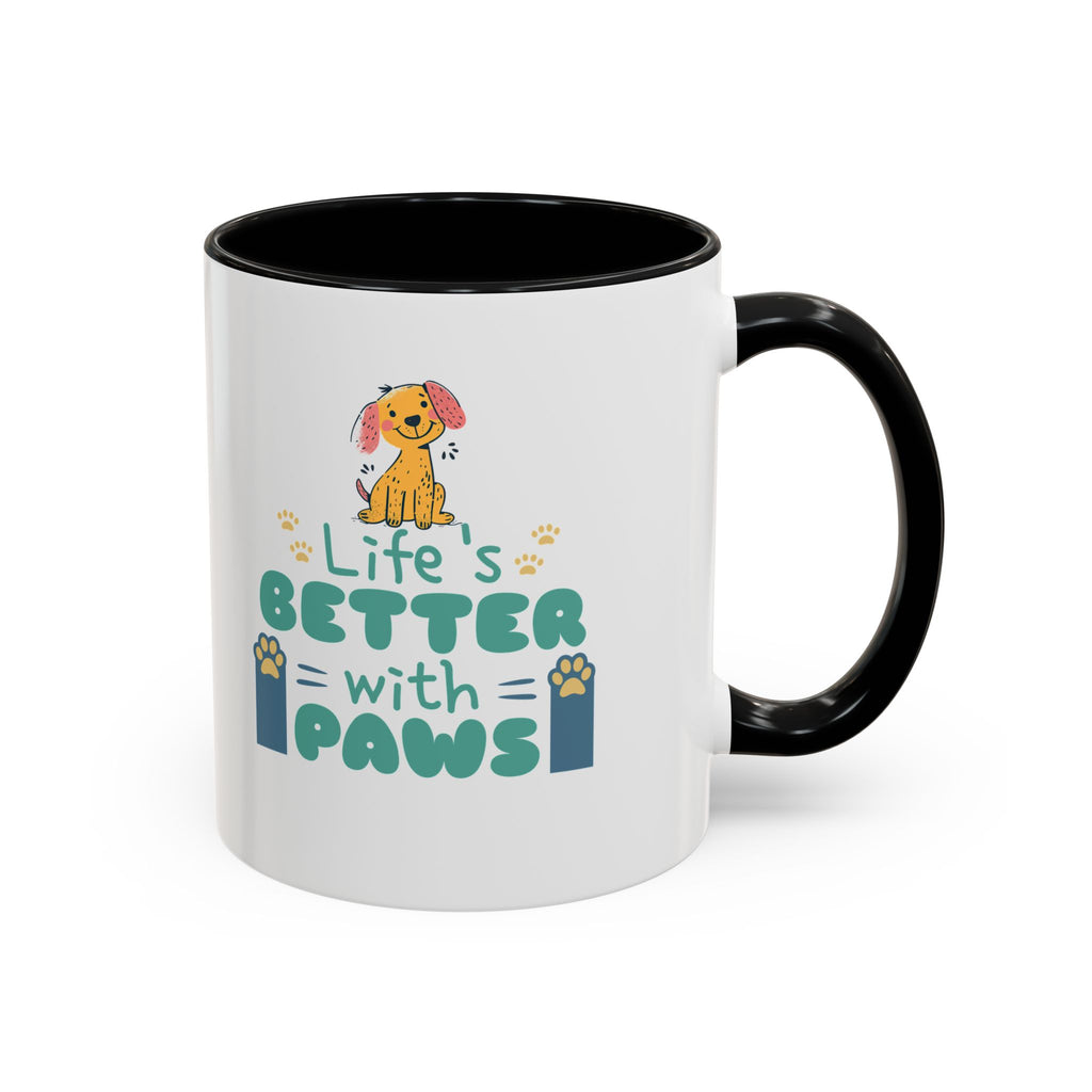 Life's Better with Paws Mug - Pet Lover's Coffee Cup, Dog Themed Gift, Animal Lover Present, Cute Ceramic Mug, Fun Pet Owner Gift