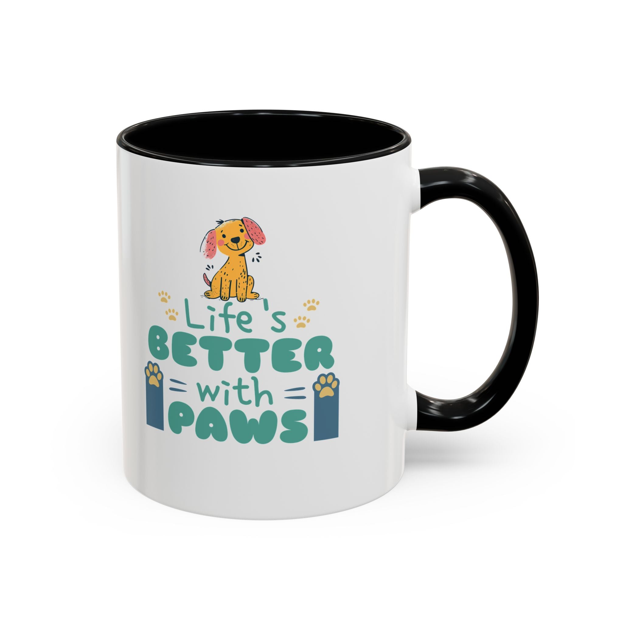 Life's Better with Paws Mug - Pet Lover's Coffee Cup, Dog Themed Gift, Animal Lover Present, Cute Ceramic Mug, Fun Pet Owner Gift