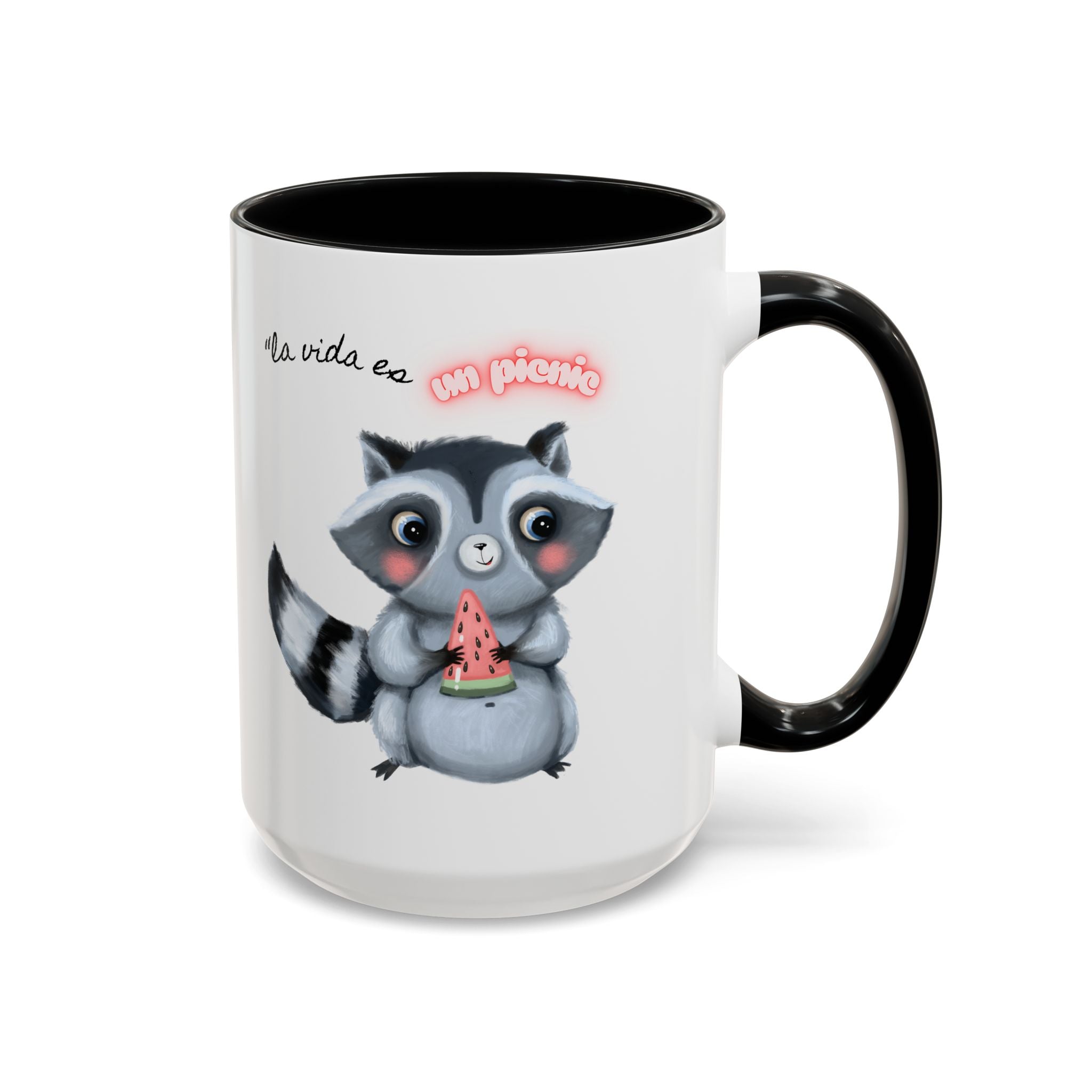 Raccoon-Themed Accent Coffee Mug | Cute Animal Mug for Home, Gift for Coffee Lovers, Nature Lovers, Birthday, Celebrate Life