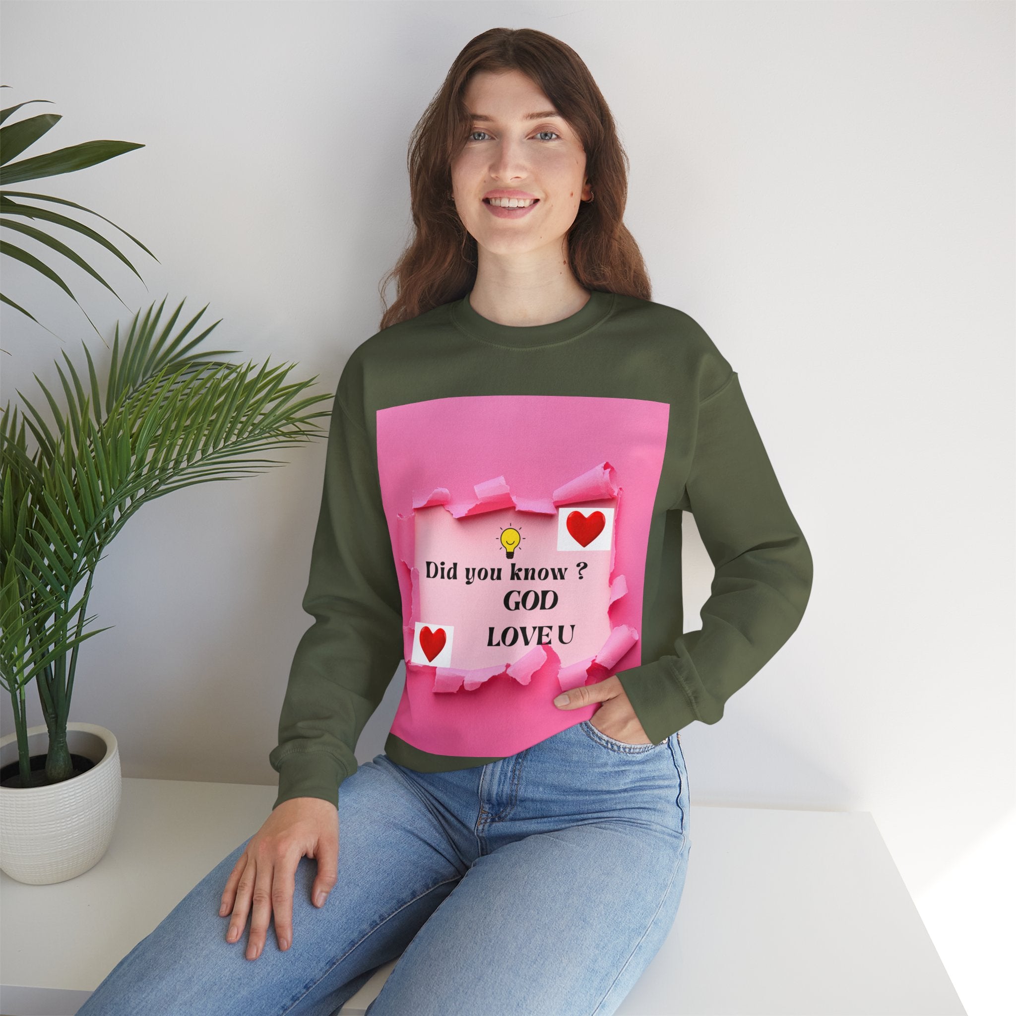 Cute Love Message Crewneck Sweatshirt, Cozy Gift for Her, Valentine's Day, Inspirational Sweater, Comfortable Everyday Wear