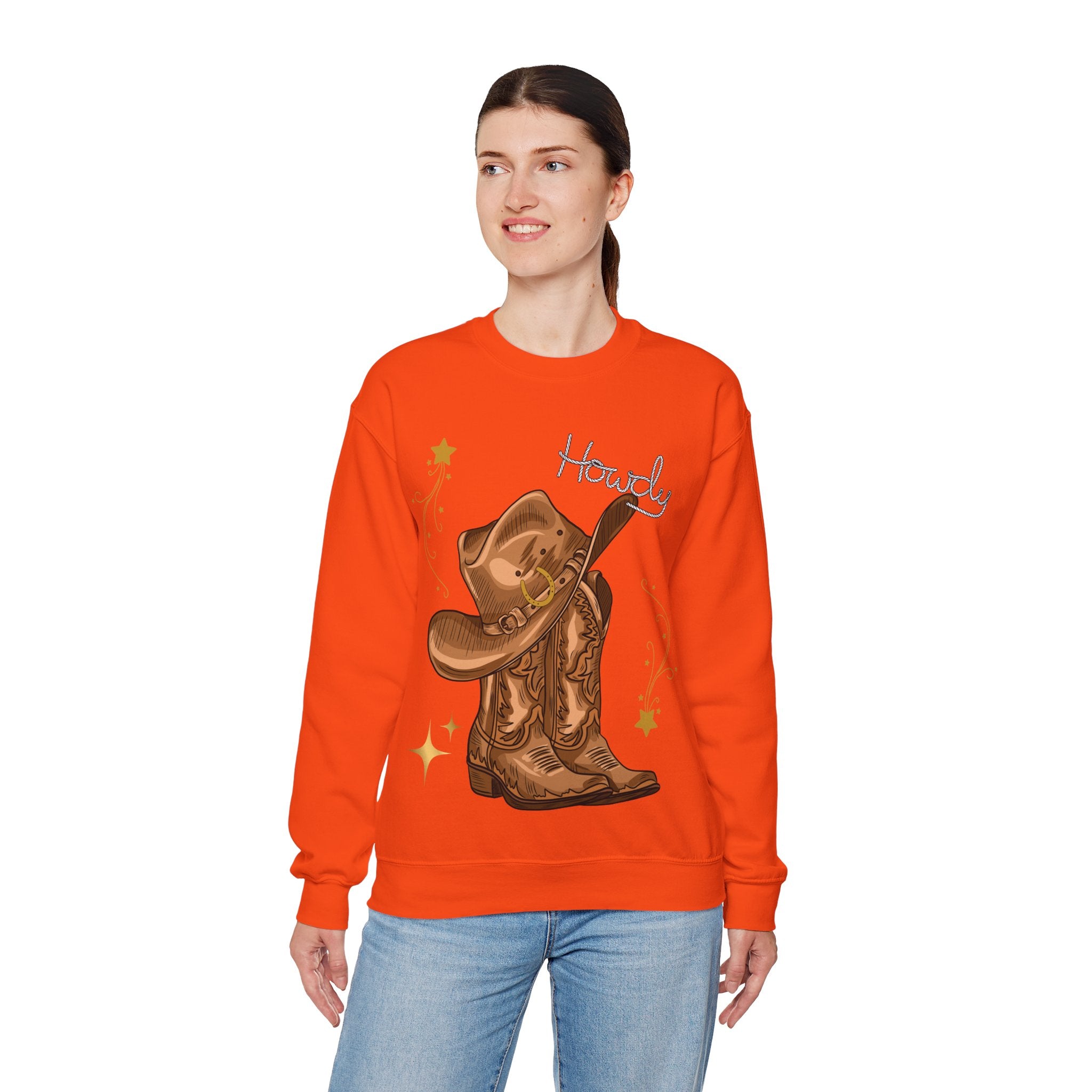 Howdy Cowboy Crewneck Sweatshirt | Unisex Sweatshirt, Western Apparel, Fall Fashion, Gift for Him/Her, Casual Wear