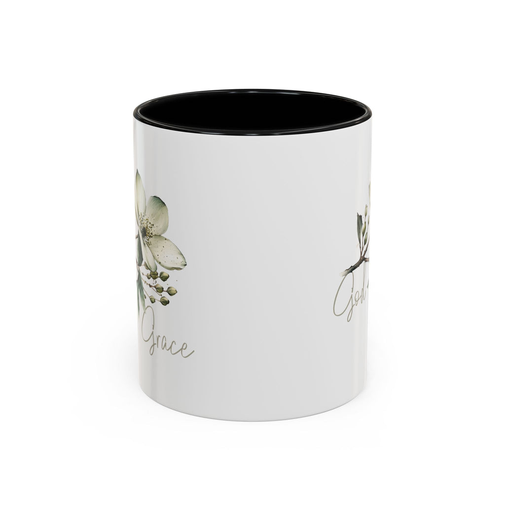 Floral Accent Coffee Mug | God Grace Gift, Nature-Inspired Tea Cup, Inspirational Drinkware for Home, Office, Mother's Day