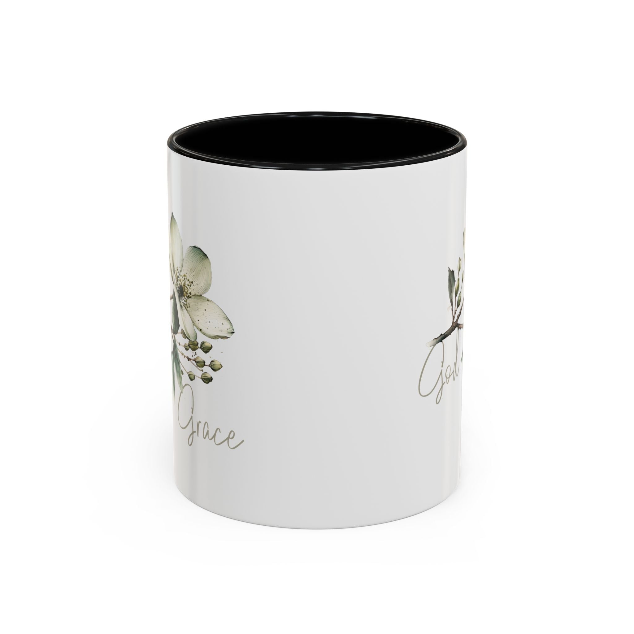 Floral Accent Coffee Mug | God Grace Gift, Nature-Inspired Tea Cup, Inspirational Drinkware for Home, Office, Mother's Day
