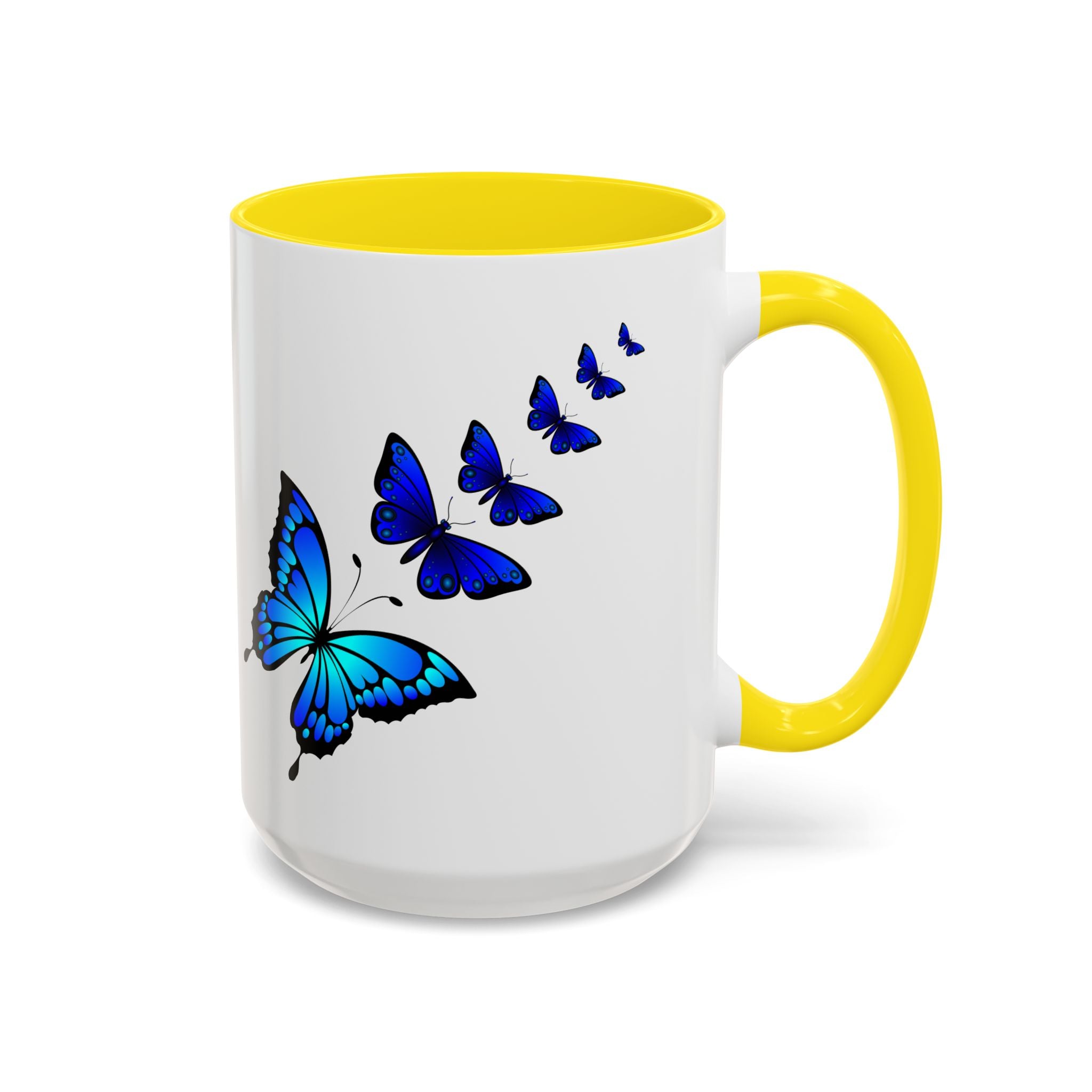 Butterfly Accent Coffee Mug | Colorful Butterfly Design | Perfect Gift for Nature Lovers | Home & Office Decor | 11oz & 15oz