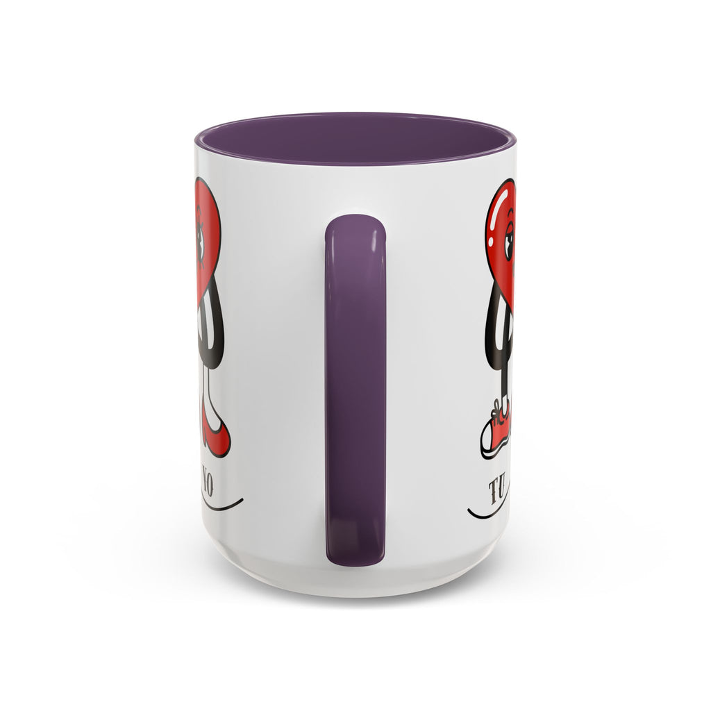 Valentine Heart Couple Coffee Mug – "Tu y Yo" Cute Romantic Accent Mug