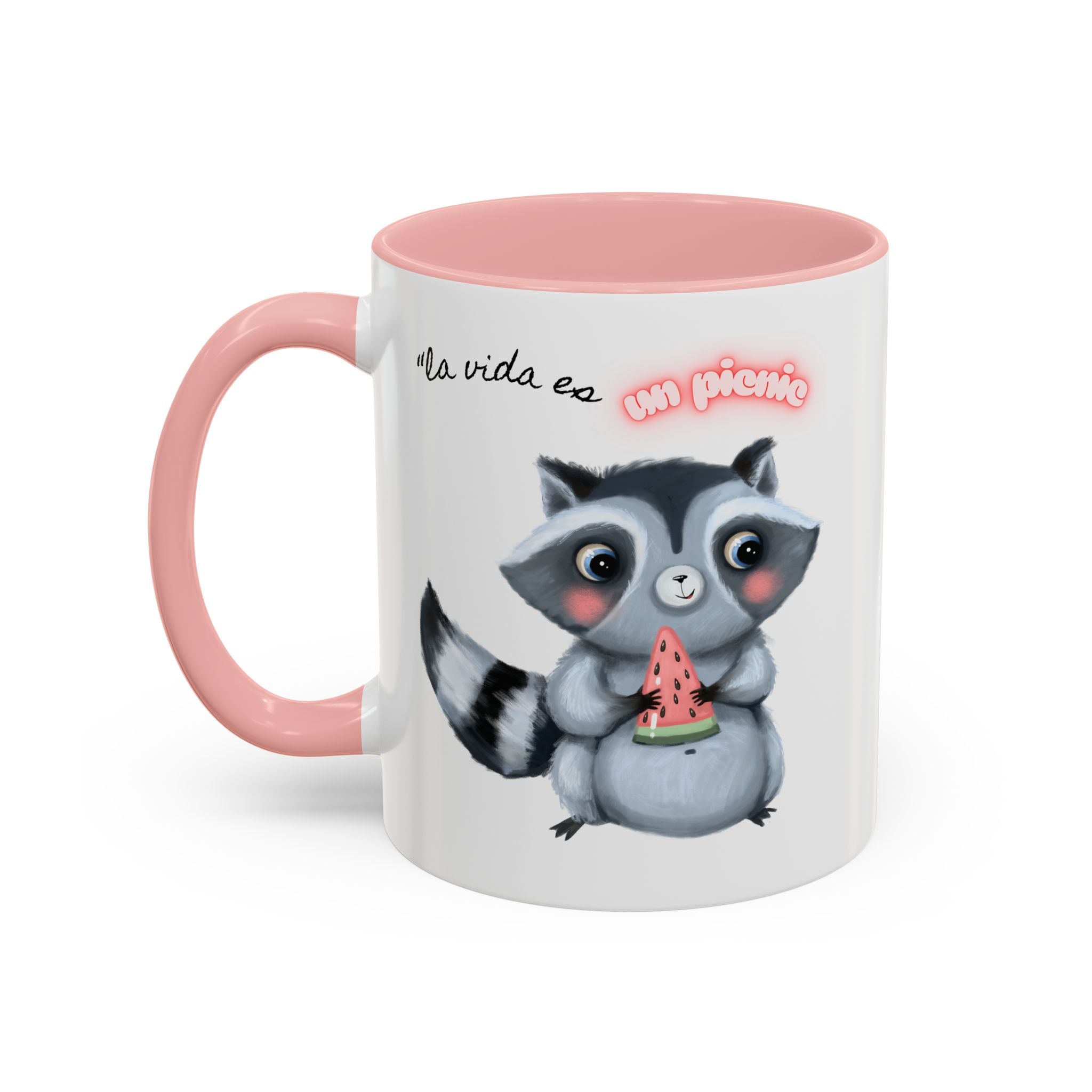 Raccoon-Themed Accent Coffee Mug | Cute Animal Mug for Home, Gift for Coffee Lovers, Nature Lovers, Birthday, Celebrate Life