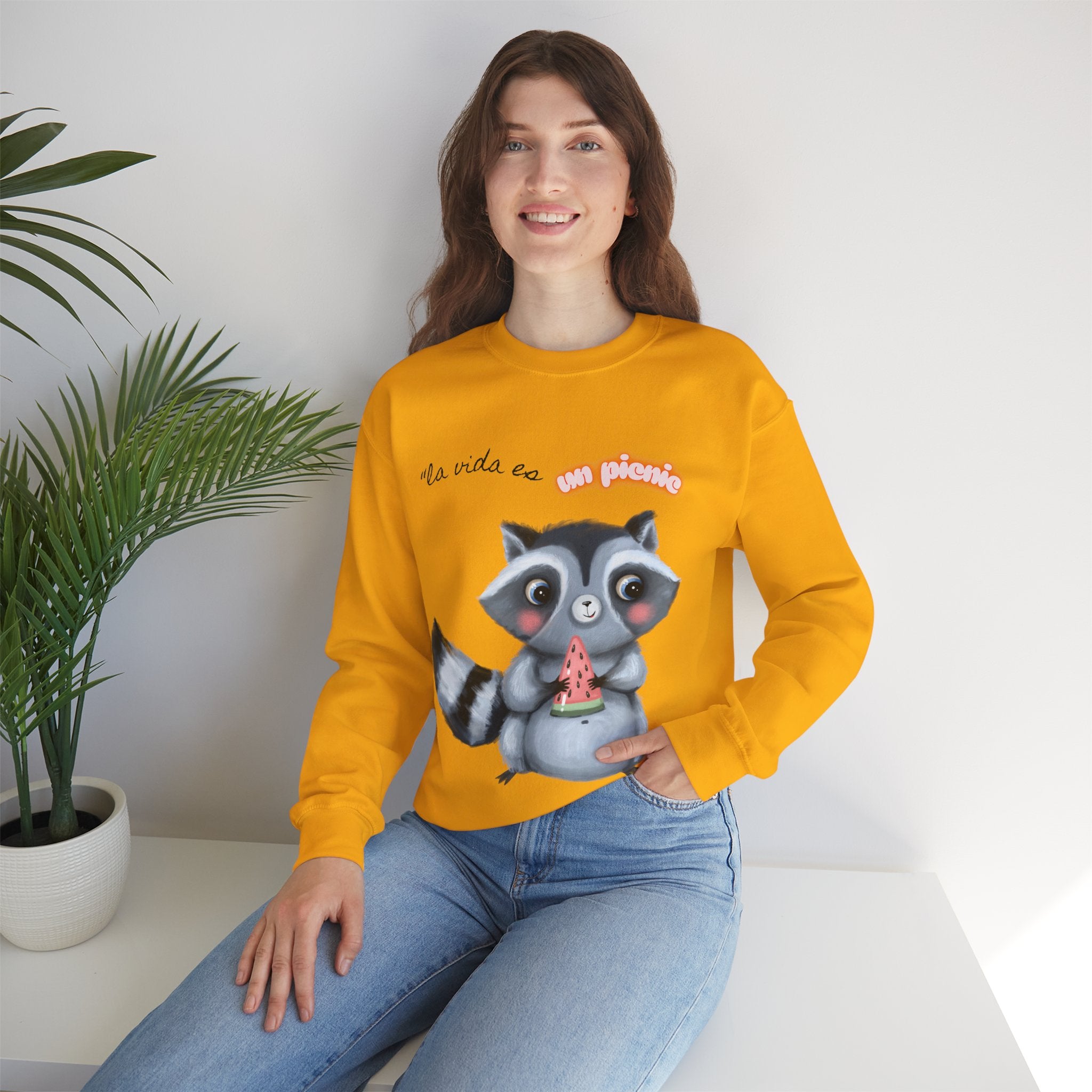Cute Raccoon Sweatshirt, Cozy Fall Apparel, Gift for Animal Lovers, Cute Crewneck for Kids and Adults, Sweatshirt for Birthdays, Party Wear