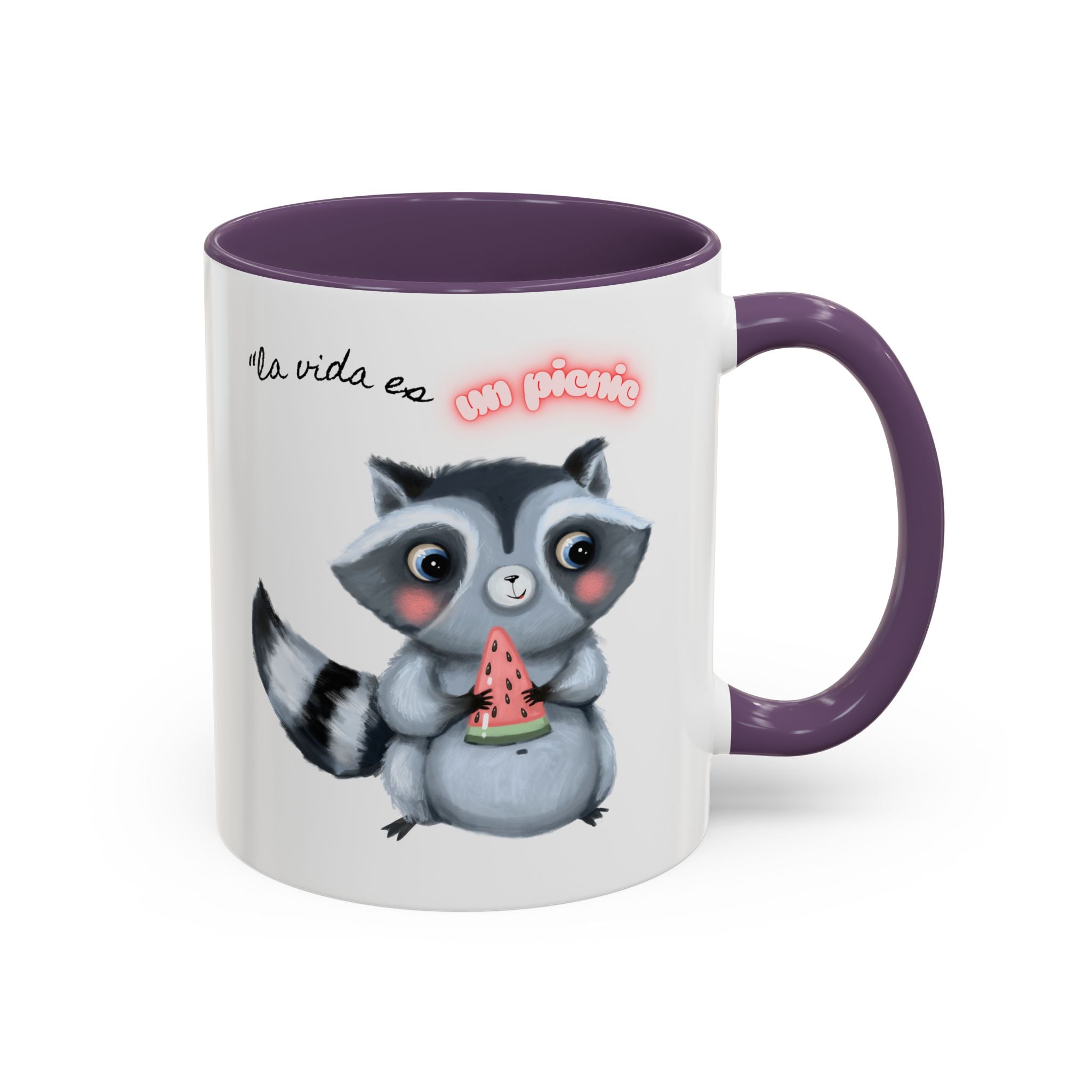 Raccoon-Themed Accent Coffee Mug | Cute Animal Mug for Home, Gift for Coffee Lovers, Nature Lovers, Birthday, Celebrate Life