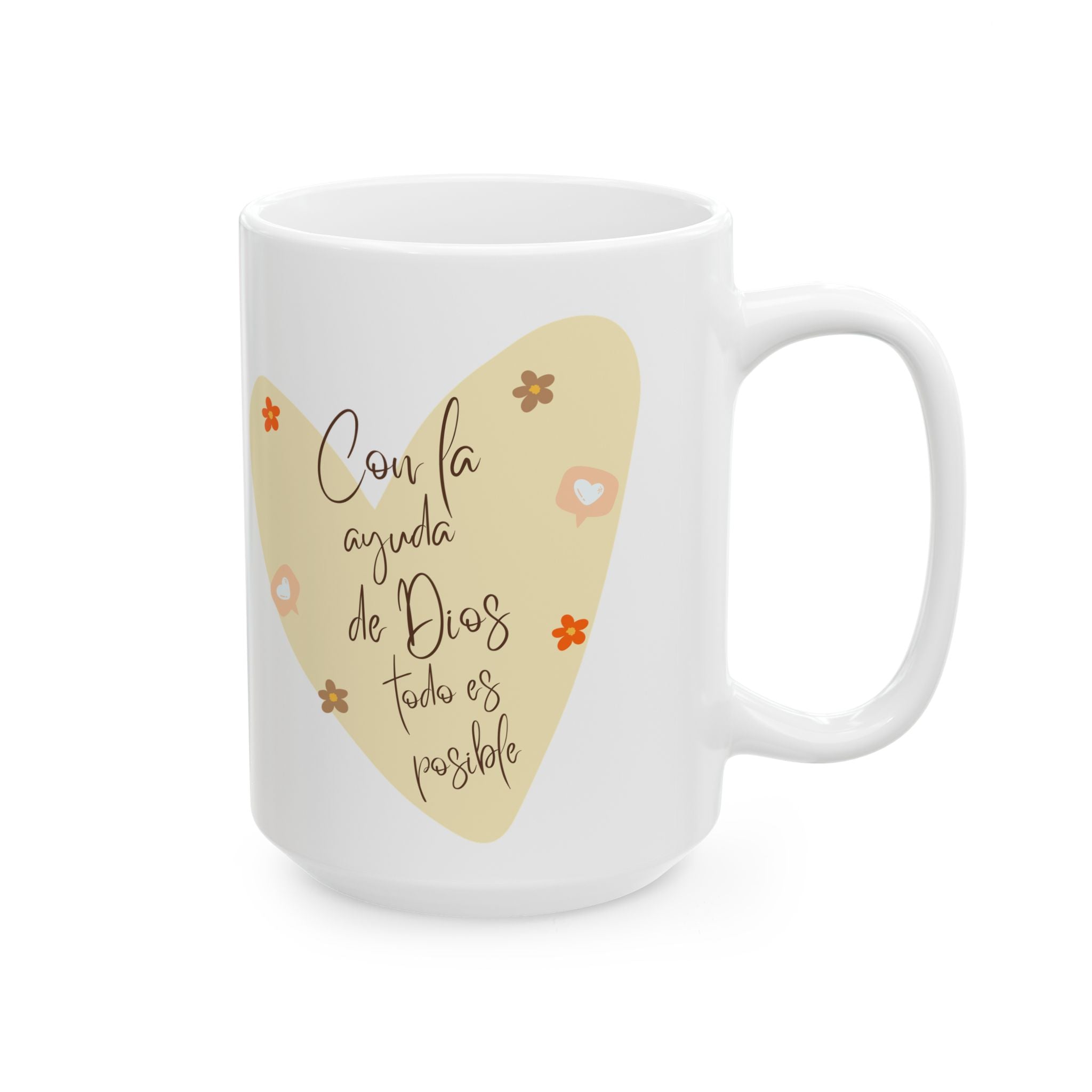 Ceramic Mug — "Choose Joy" Heart Floral Coffee Tea Cup (11oz & 15oz)