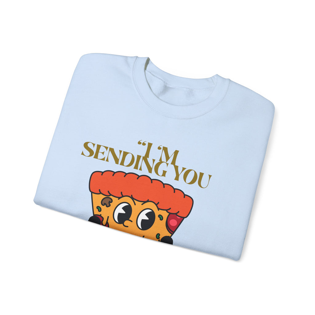 Pizza Love Crewneck Sweatshirt - Cute Gift for Foodies, Valentine's Day Apparel, Casual Comfort, Unisex Sweatshirt, Fun Pizza Design