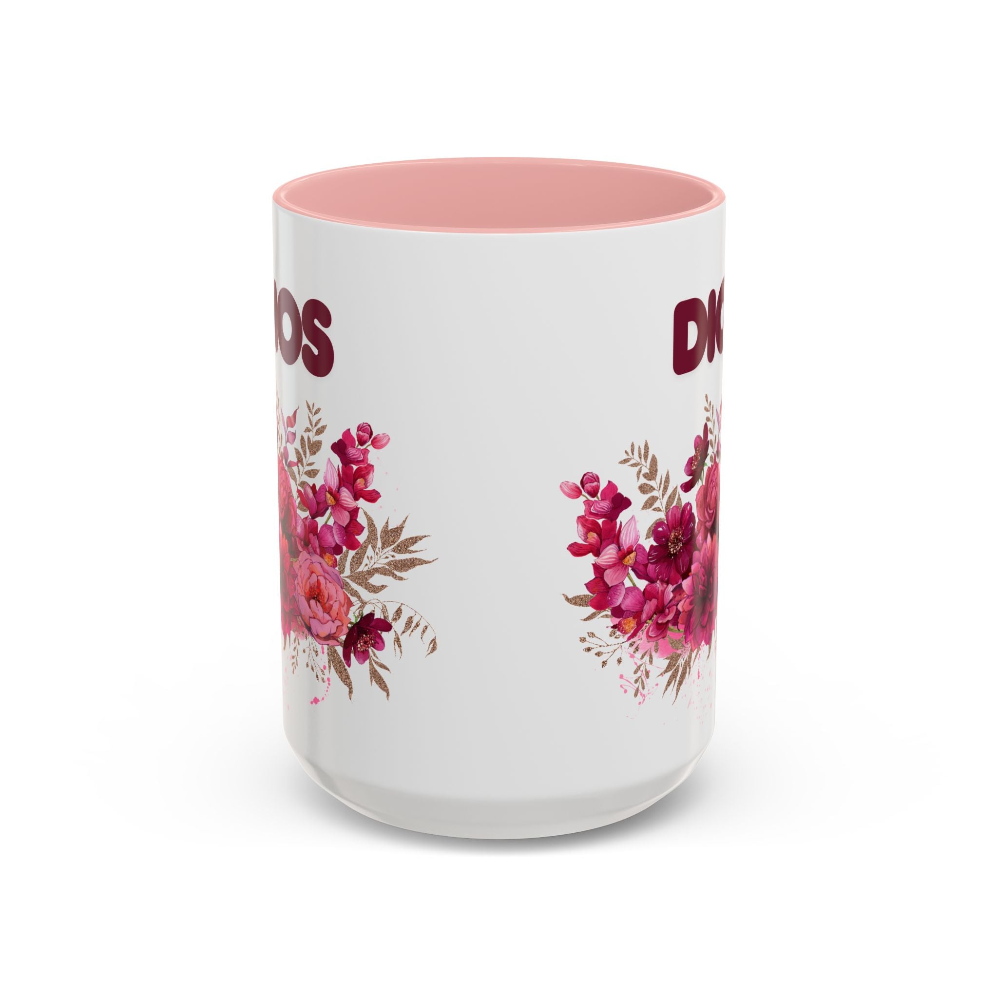 Dios Floral Accent Coffee Mug — 11/15oz Inspirational Christian Tea Cup
