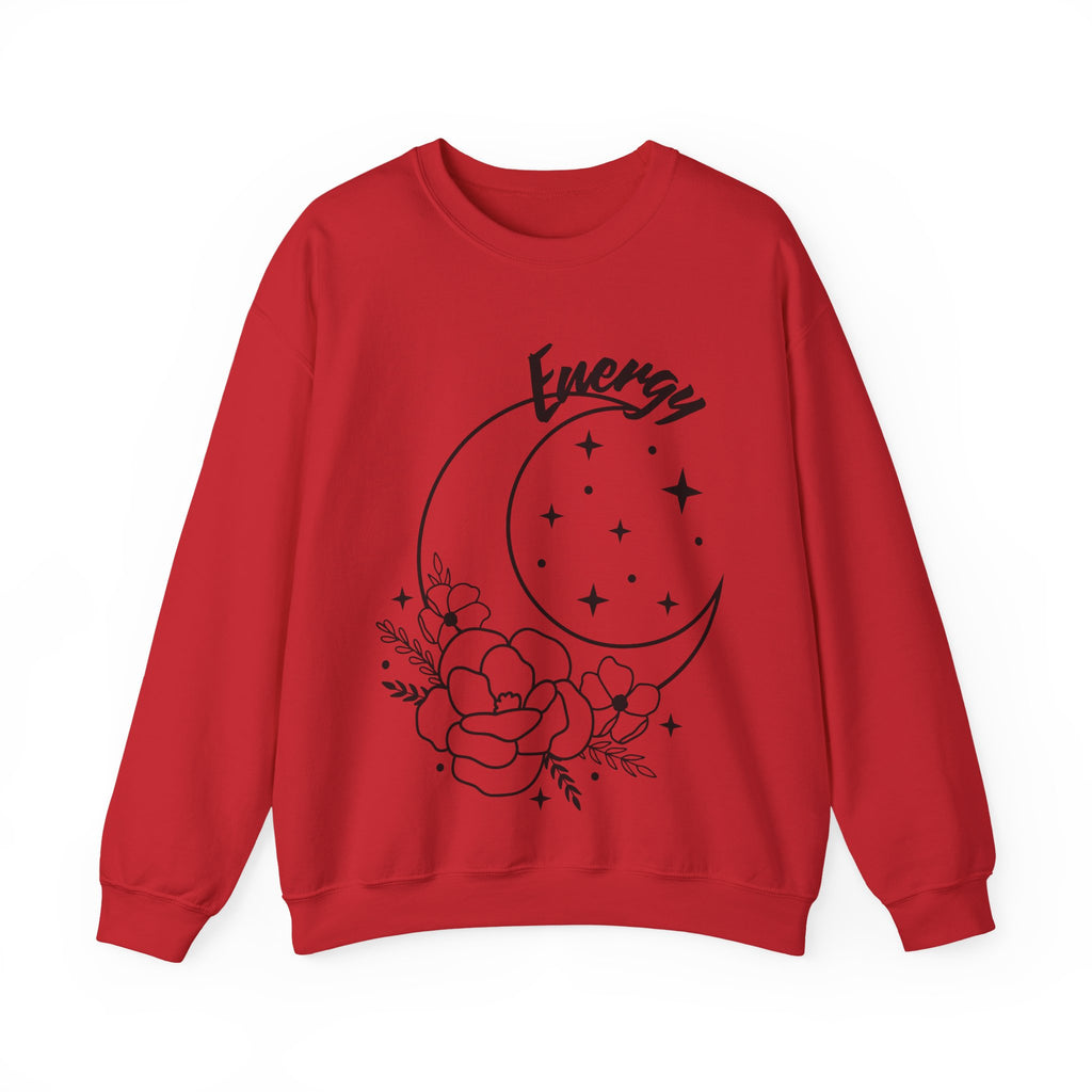 Celestial Energy Sweatshirt, Moon and Flowers Crewneck, Cozy Unisex Top, Astrology Gift, Spiritual Apparel, Birthday Gift, Everyday Wear
