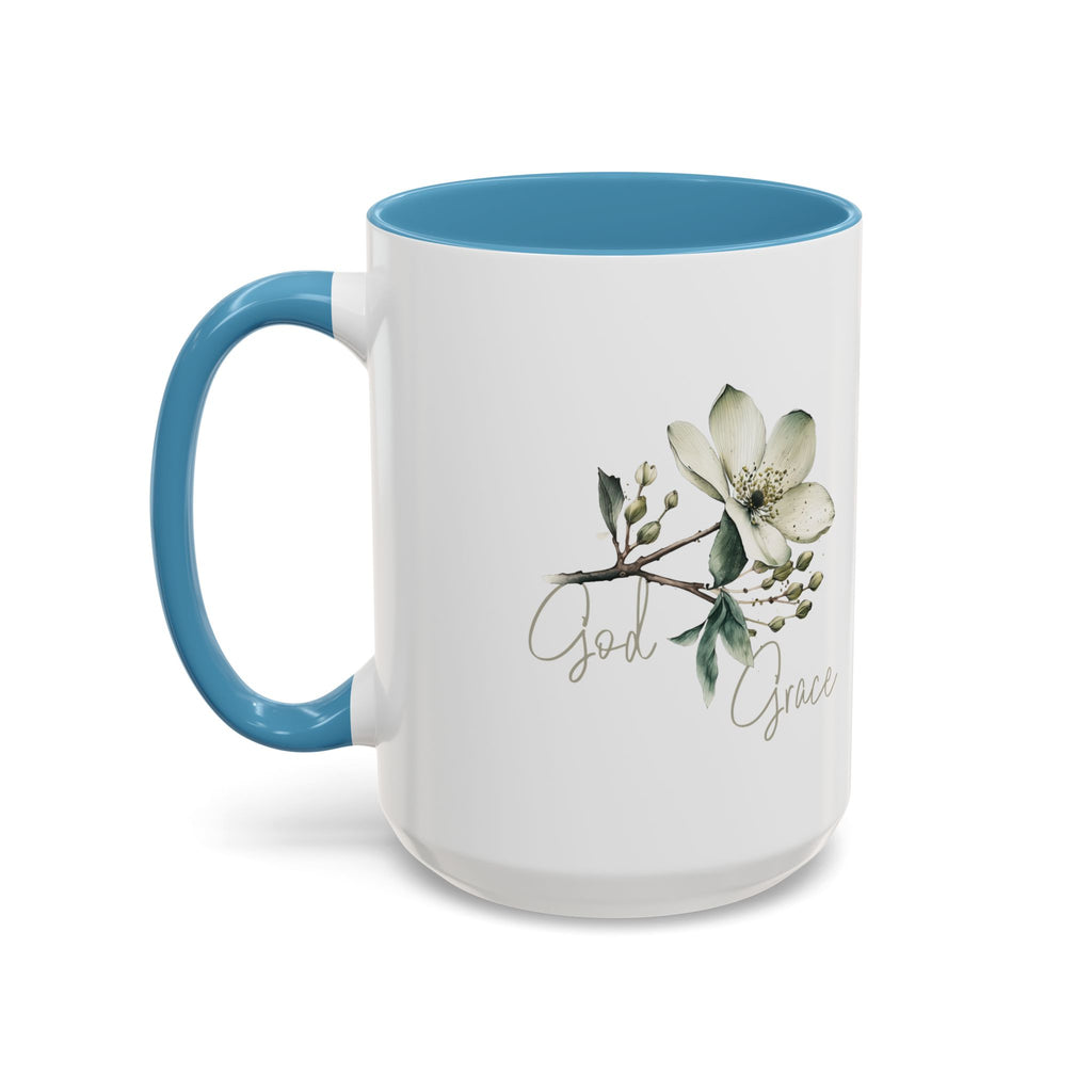 Floral Accent Coffee Mug | God Grace Gift, Nature-Inspired Tea Cup, Inspirational Drinkware for Home, Office, Mother's Day