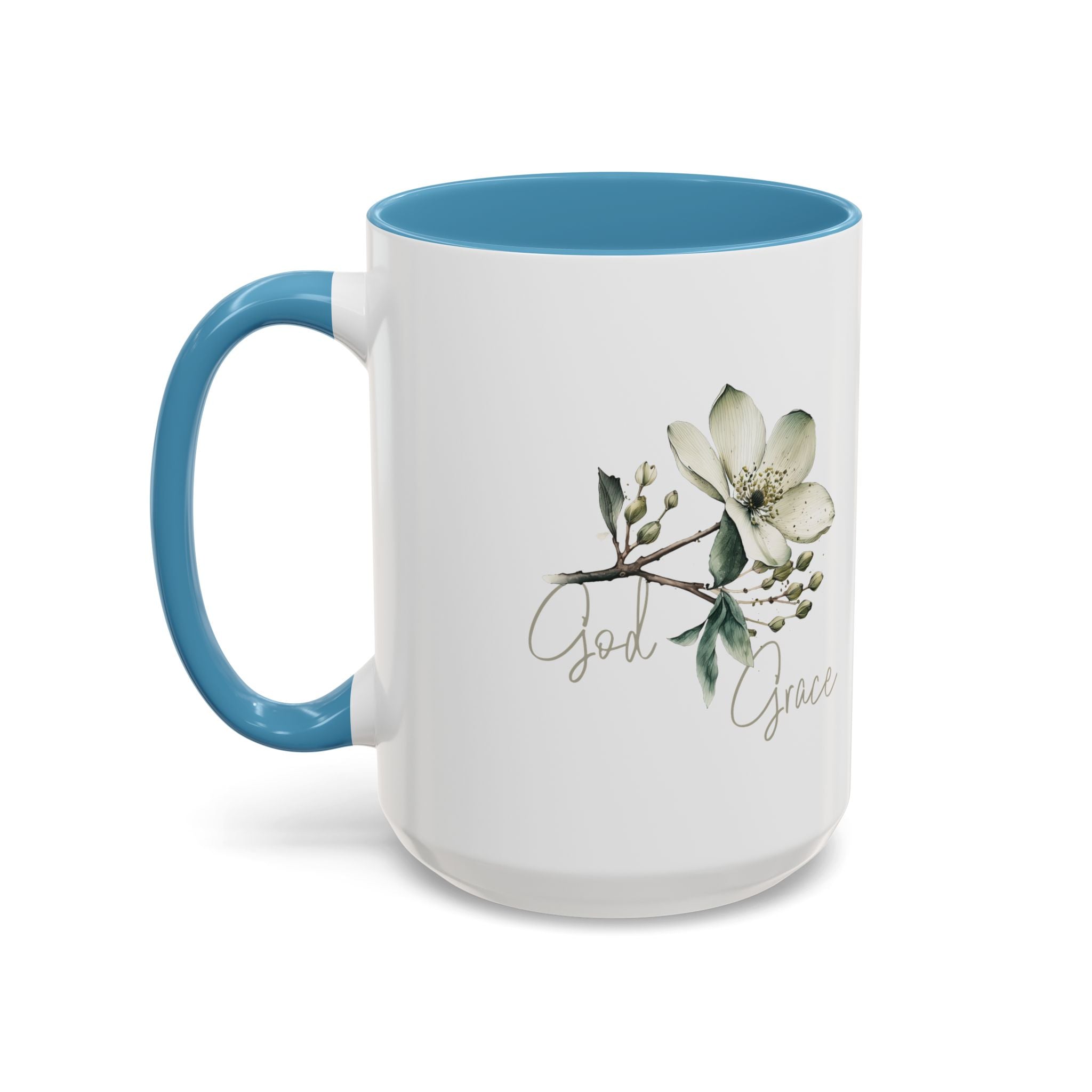 Floral Accent Coffee Mug | God Grace Gift, Nature-Inspired Tea Cup, Inspirational Drinkware for Home, Office, Mother's Day