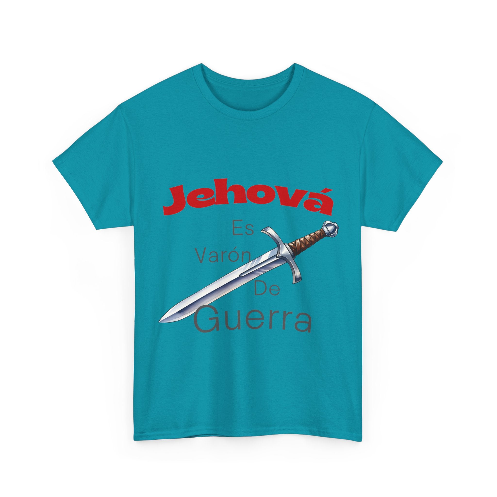 Jehová Es Varón De Guerra T-Shirt — Spanish Christian Sword Design