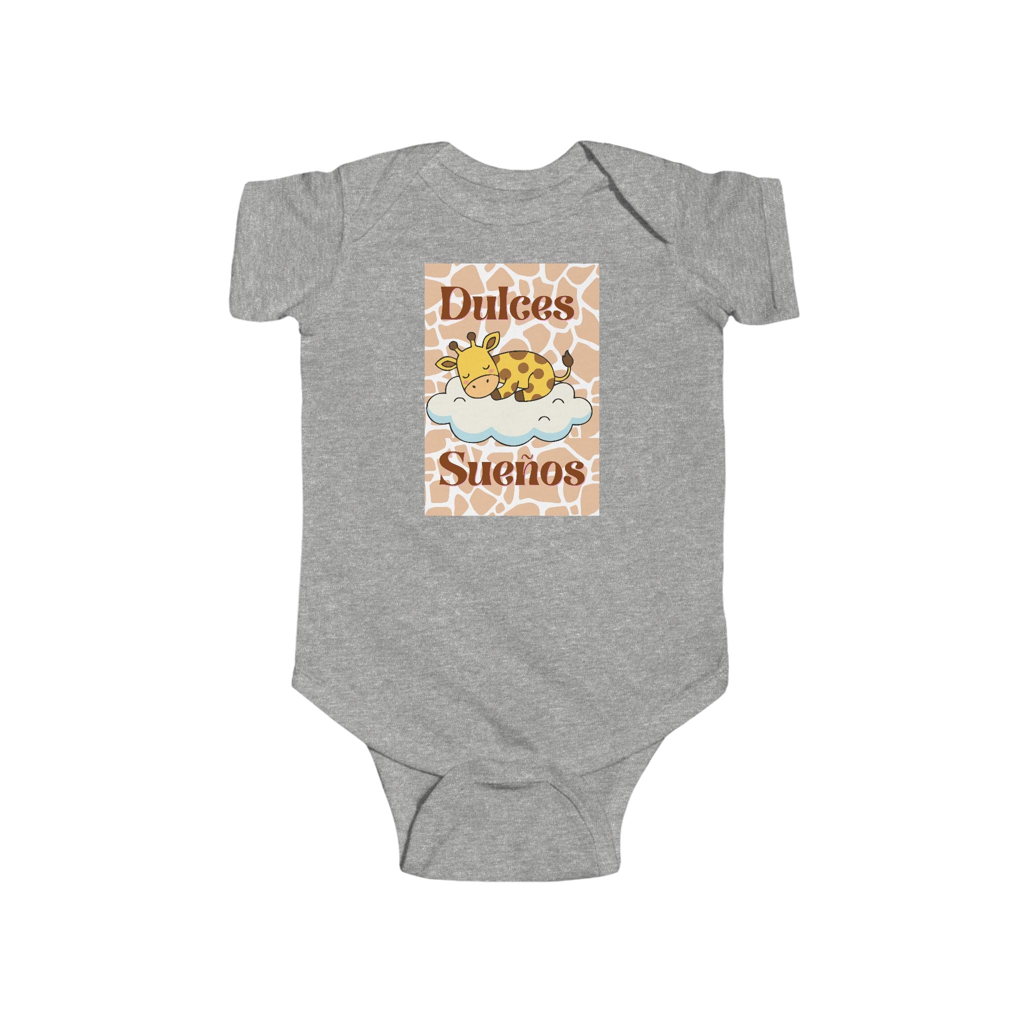 Infant Bodysuit - "Dulces Sueños" Giraffe Sleeping Baby Onesie