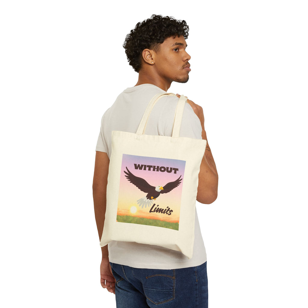 Without Limits Cotton Canvas Tote Bag | Eco-Friendly Shopping Bag, Reusable Grocery Tote, Bird Lover Gift, Nature Enthusiast Bag