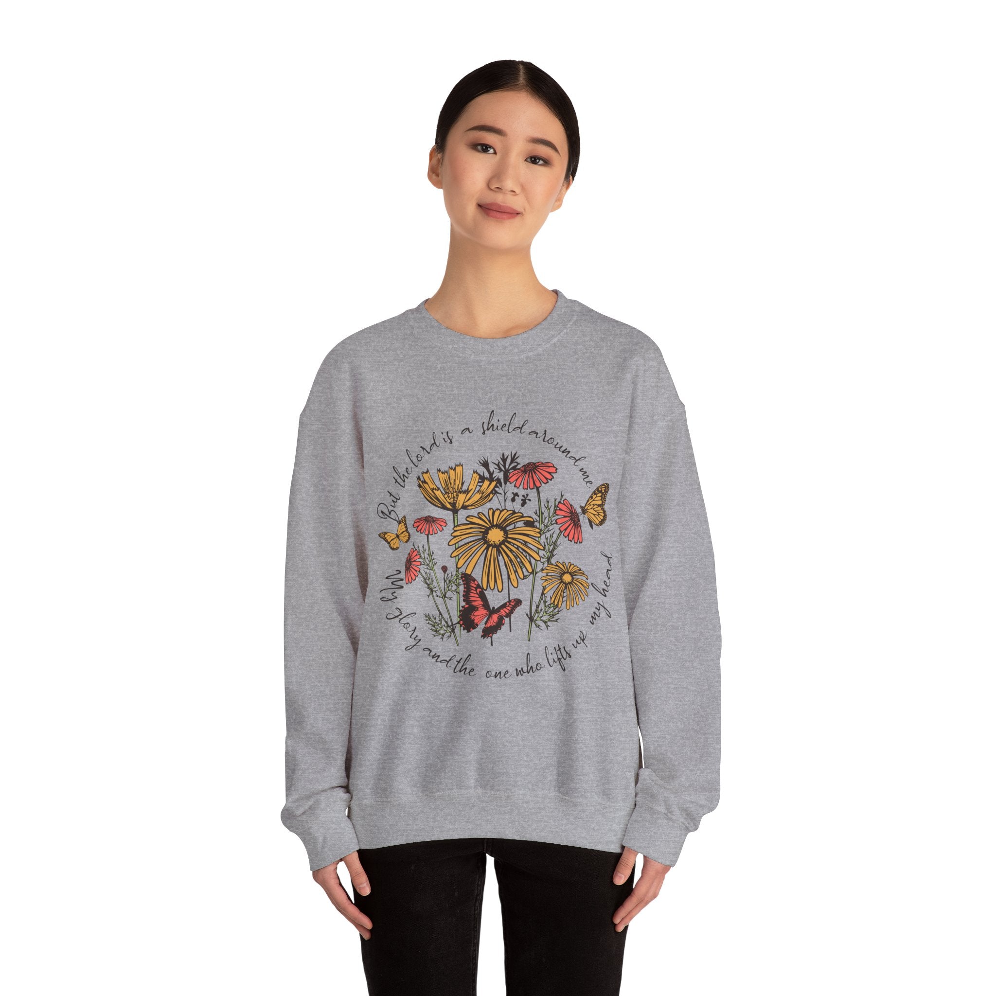 Nature-Inspired Inspirational Sweatshirt for All Seasons, Motivational Gift for Her, Floral Crewneck, Comfortable Everyday Wear, [...]