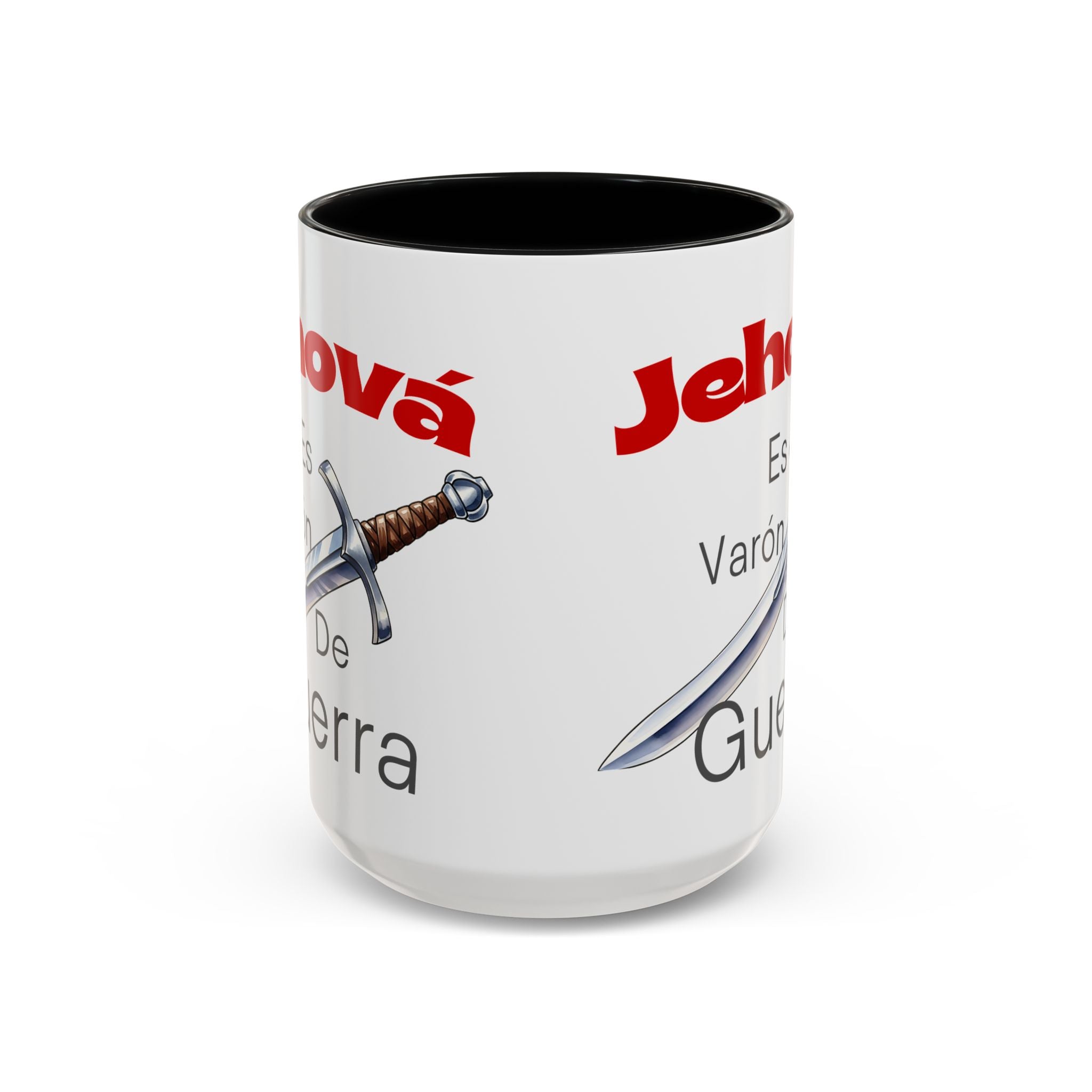 Jehovah Es Varón de Guerra Coffee Mug — Spanish Faith Sword Accent Mug (11/15oz)