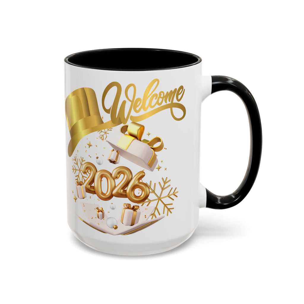 2026 New Year Coffee Mug — "Welcome 2026" Gold Celebration Accent Mug