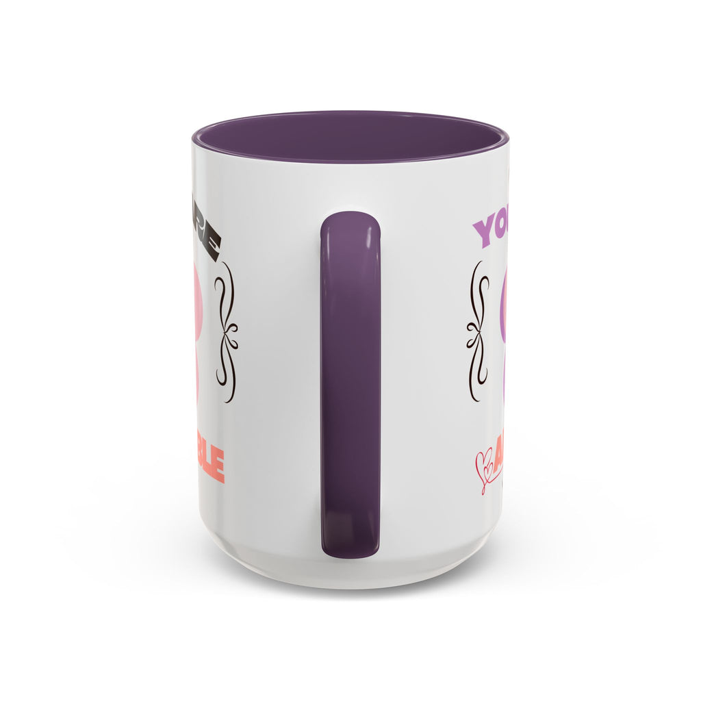 You Are Adorable Coffee Mug — Cute Pink Flower Accent Mug (11/15oz)
