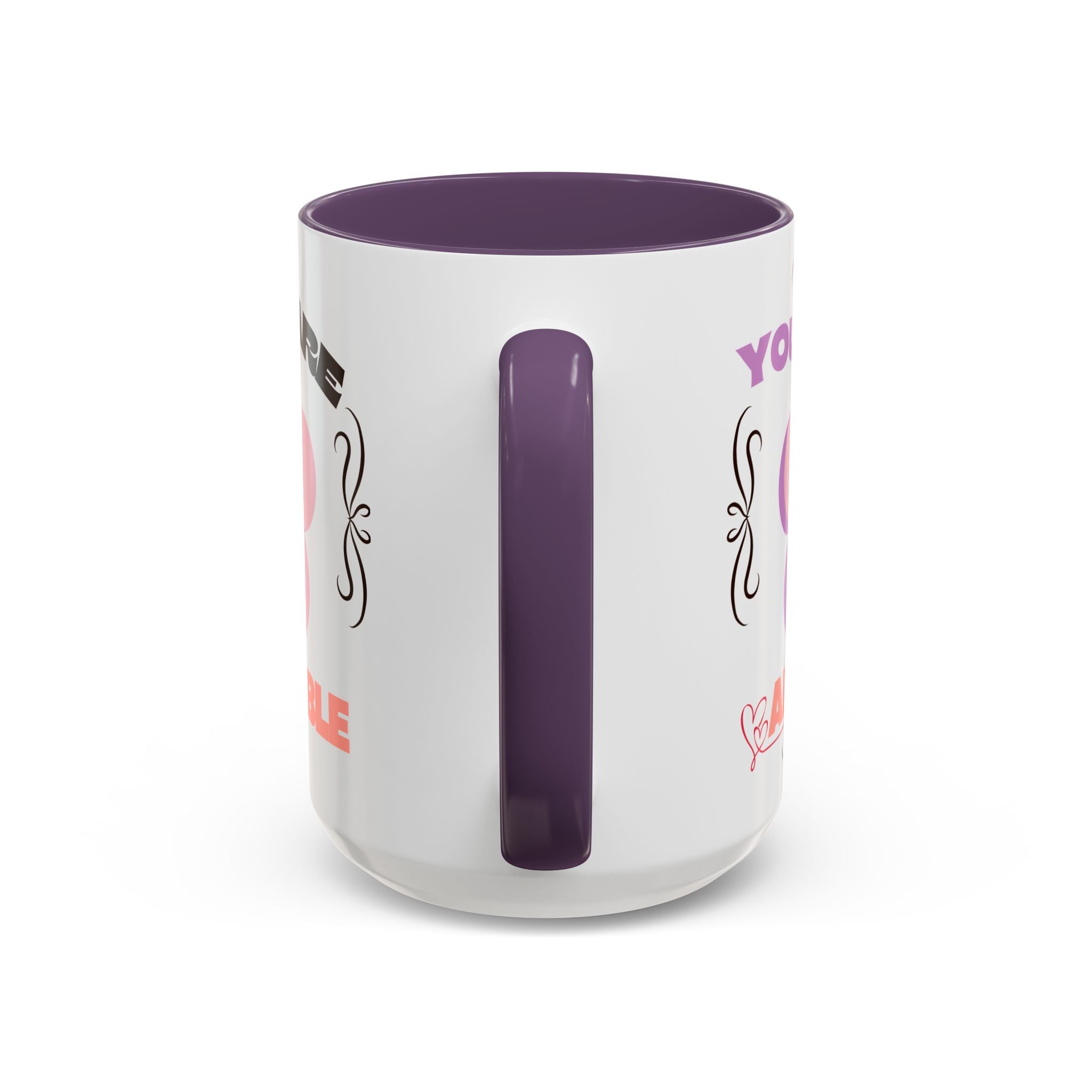You Are Adorable Coffee Mug — Cute Pink Flower Accent Mug (11/15oz)