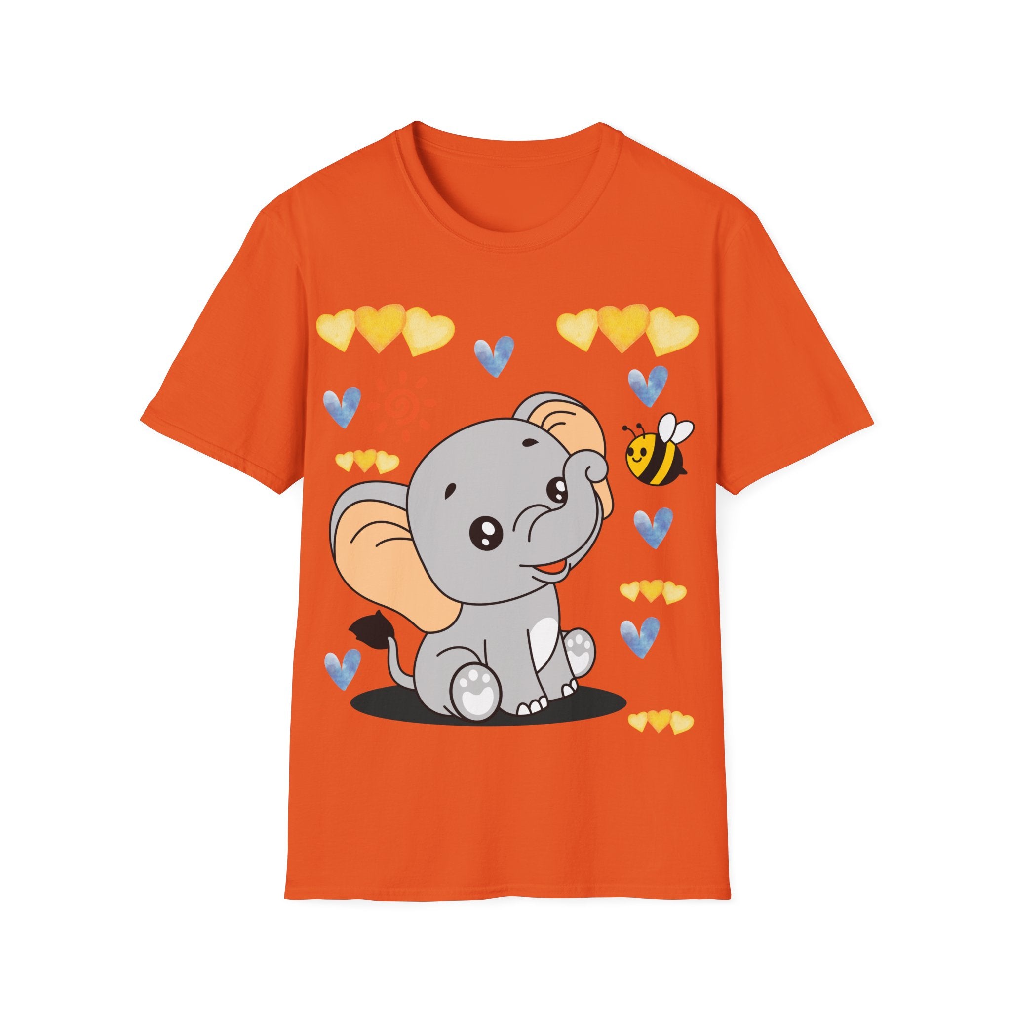 Cute Baby Elephant & Bee Tee — Kids Animal Graphic T-Shirt