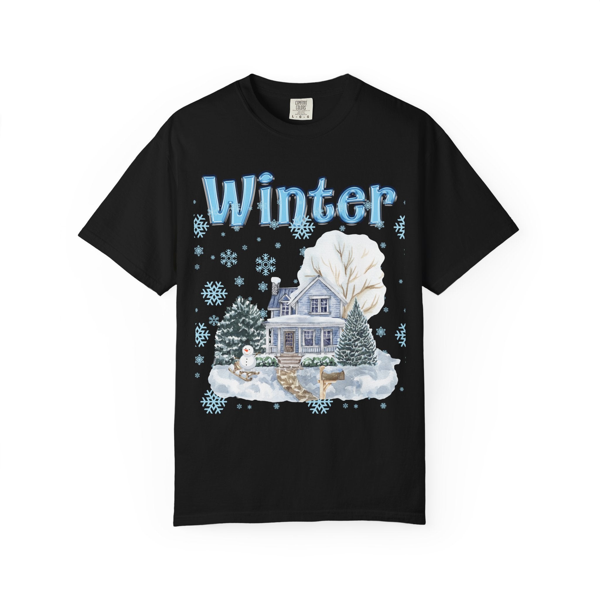 Winter-Themed Unisex Garment-Dyed T-shirt