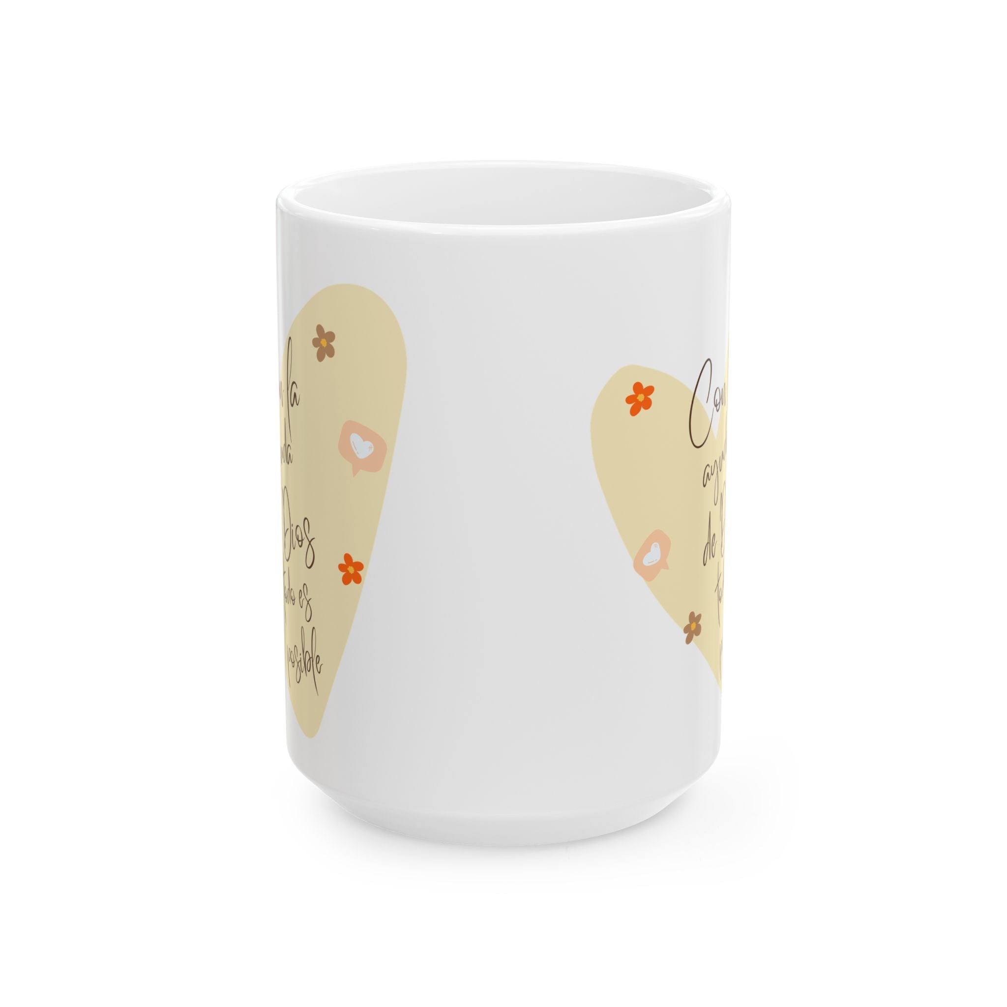 Ceramic Mug — "Choose Joy" Heart Floral Coffee Tea Cup (11oz & 15oz)