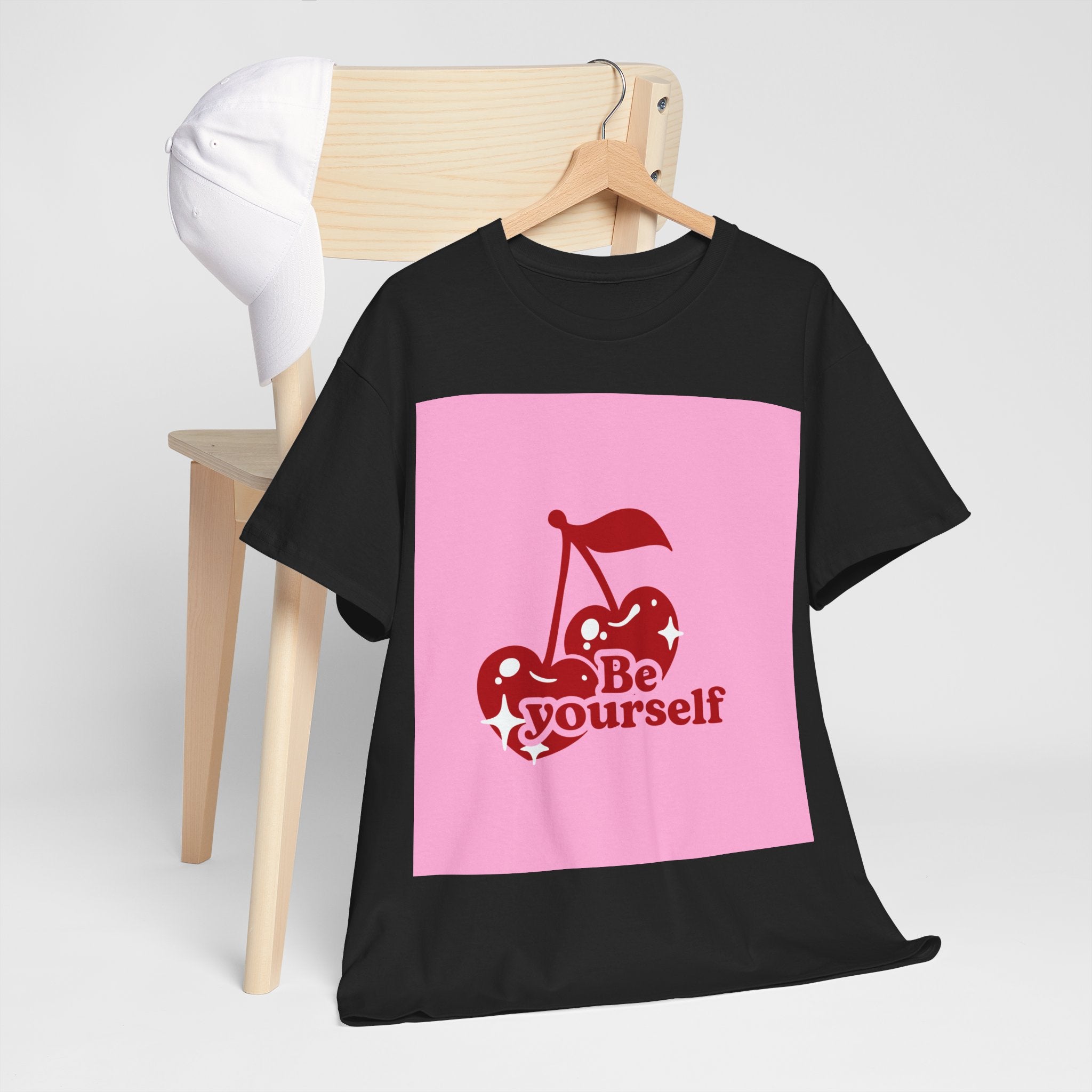Be Yourself Cherry Graphic Tee, Unisex Cotton T-Shirt, Casual Wear, Gift for Friends, Positive Vibes, Ideal for Summer