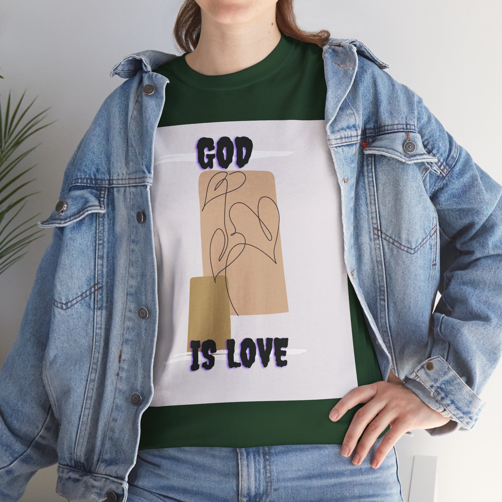 God Is Love Unisex Heavy Cotton Tee, Inspirational T-Shirt, Faith-Based Apparel, Christian Gift, Everyday Wear